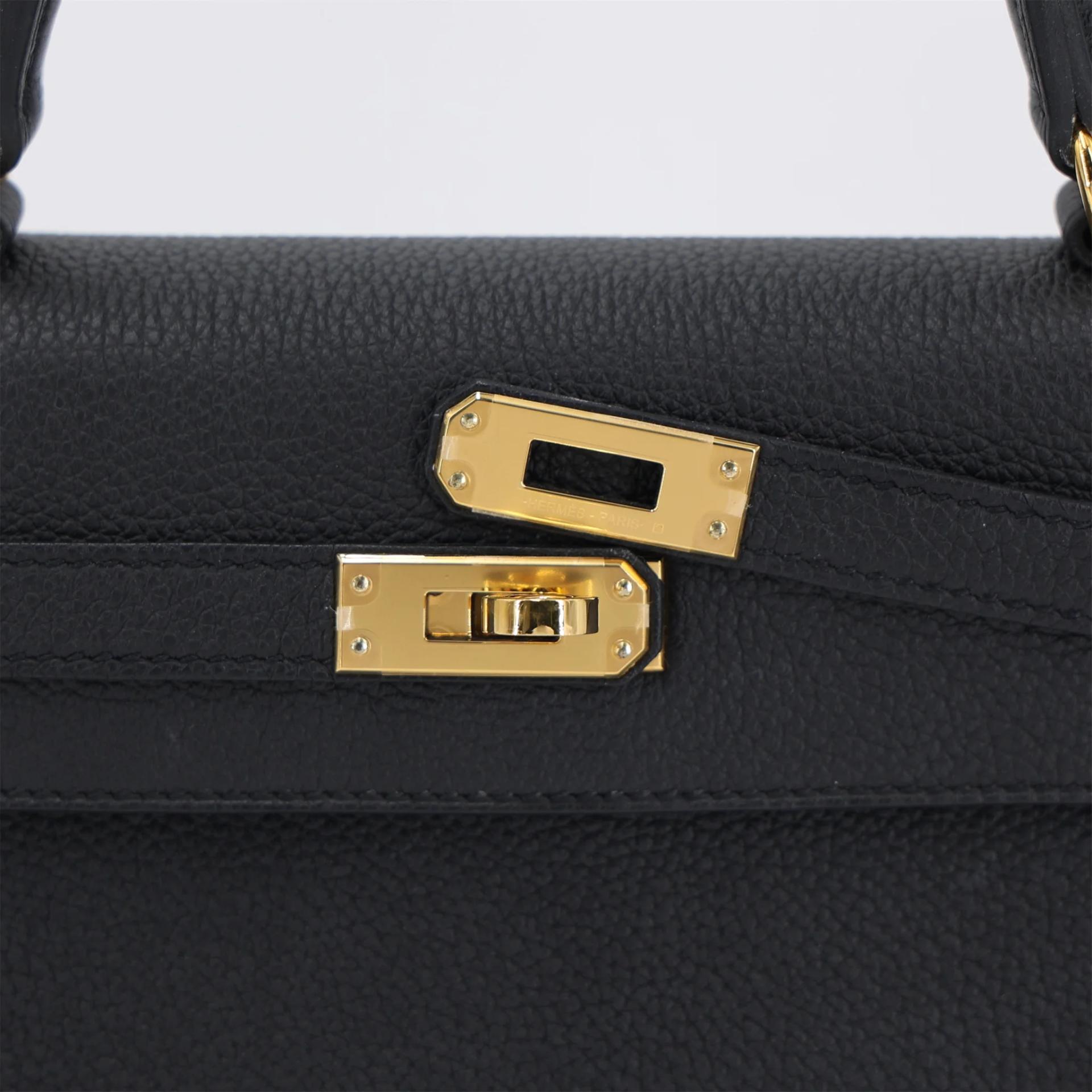 ランク SA HERMÈS エルメス ケリー25 ブラック (89) トゴ ゴールド金具 Z刻印 (2021) - 8