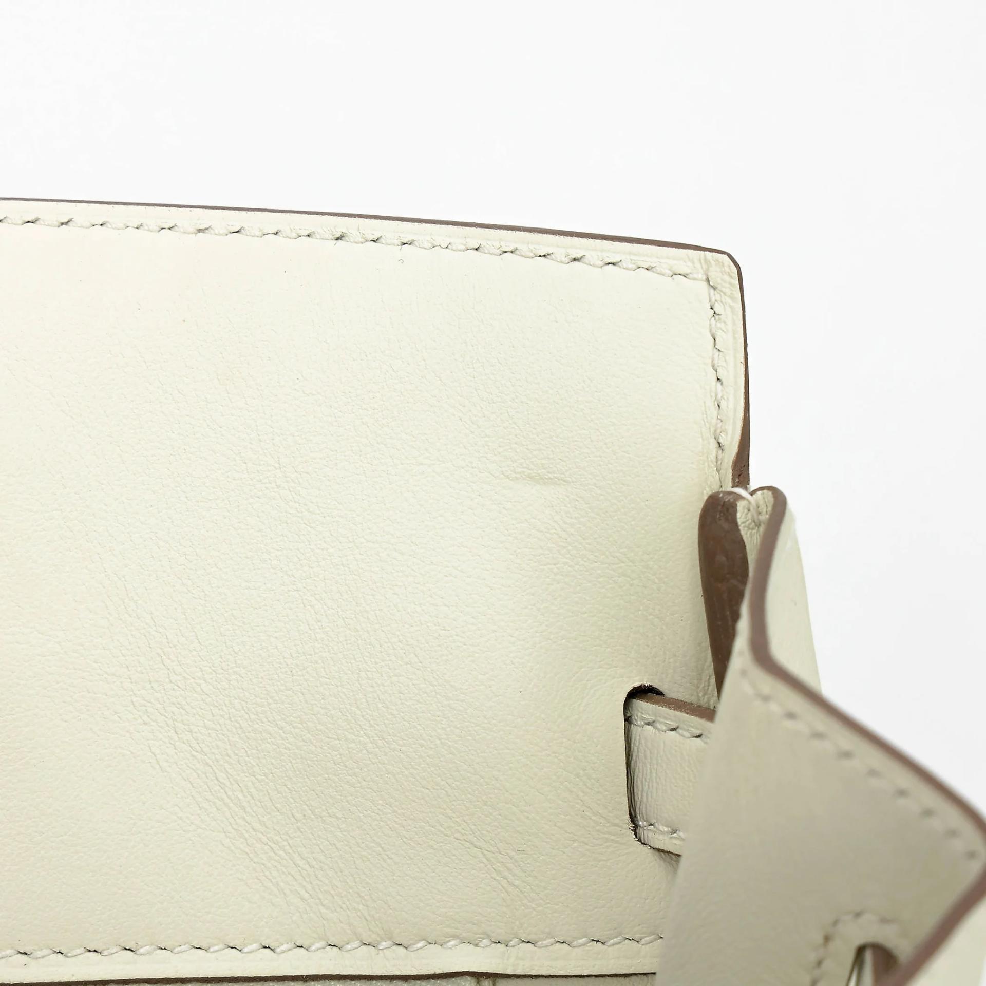 ランク SA HERMÈS エルメス 限定品 バーキン25 シャドー マッシュルーム (0T) スイフト シルバー金具 B刻印 (2023) - 15