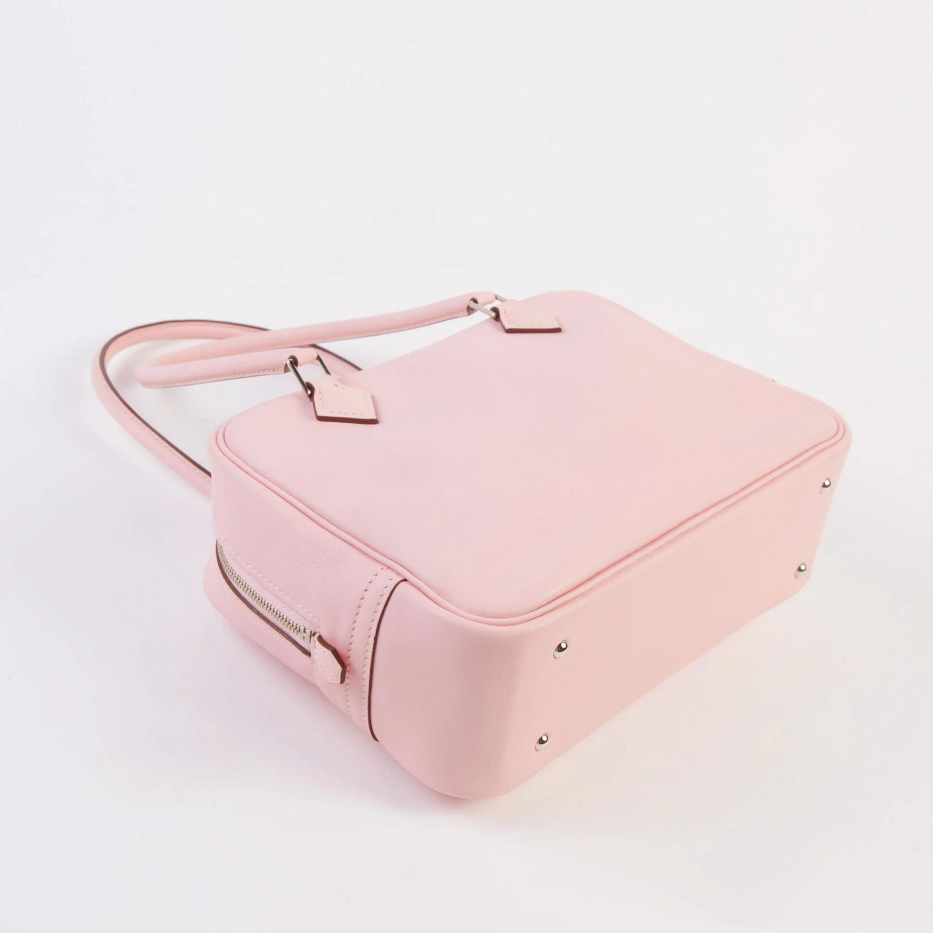 Very Good ( Rank A) HERMÈS Plume Mini Rose Sakura (3Q) Swift Palladium hardware T (2015) - 4