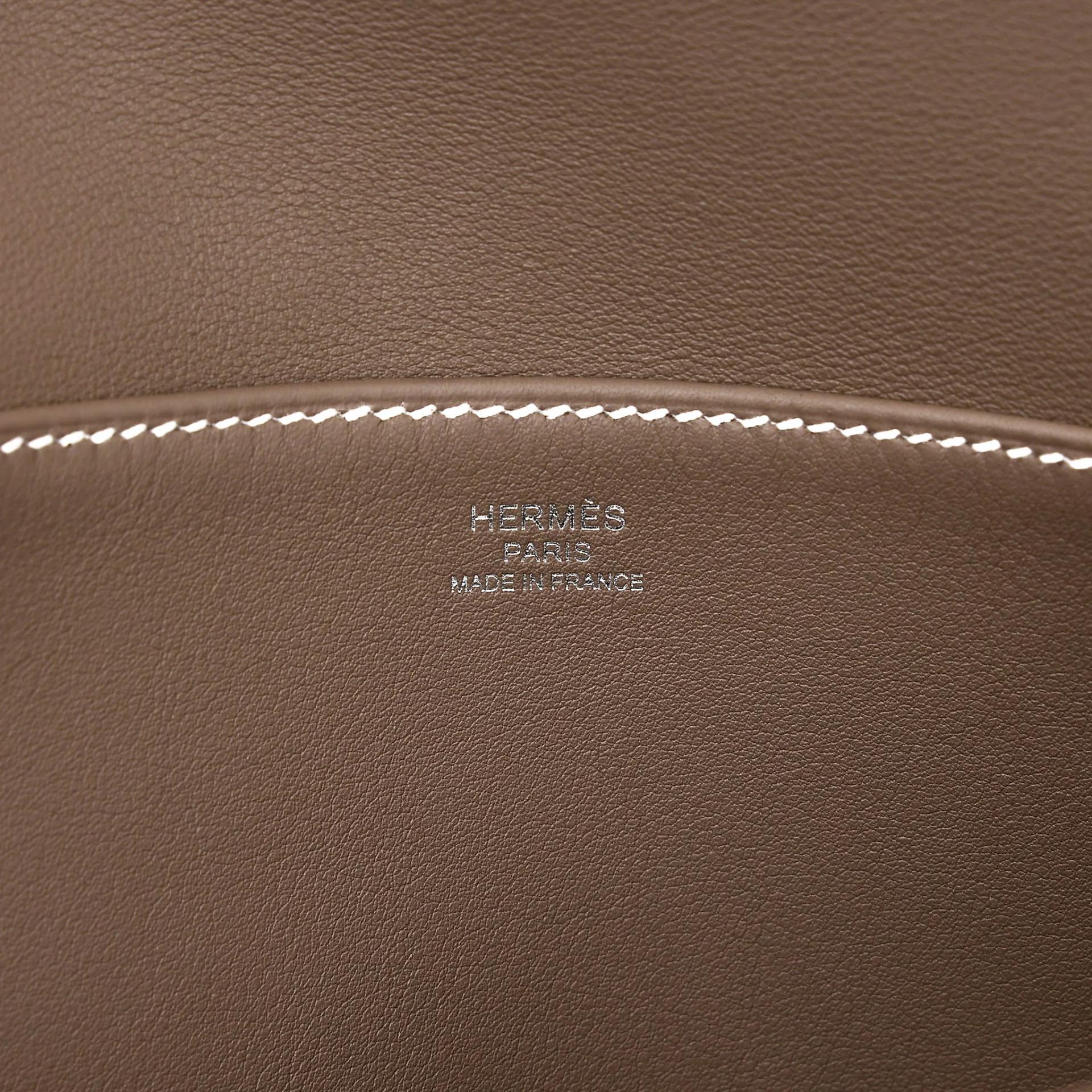 Brand New ( Rank N ) HERMÈS Halzan Mini Etoupe (18) Swift Palladium hardware G (2026) - 12