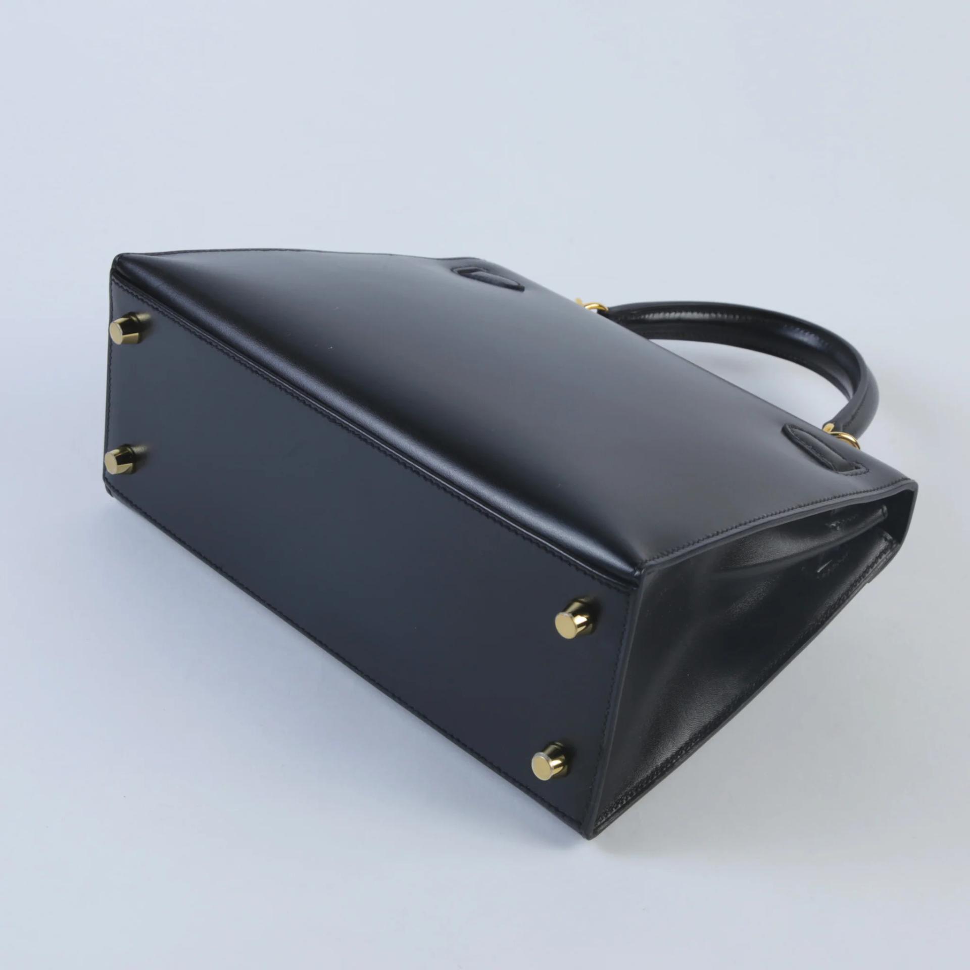 Excellent ( Rank SA ) HERMÈS Kelly 25 Sellier Noir (89) Box-calf Gold hardware Y (2020) - 7