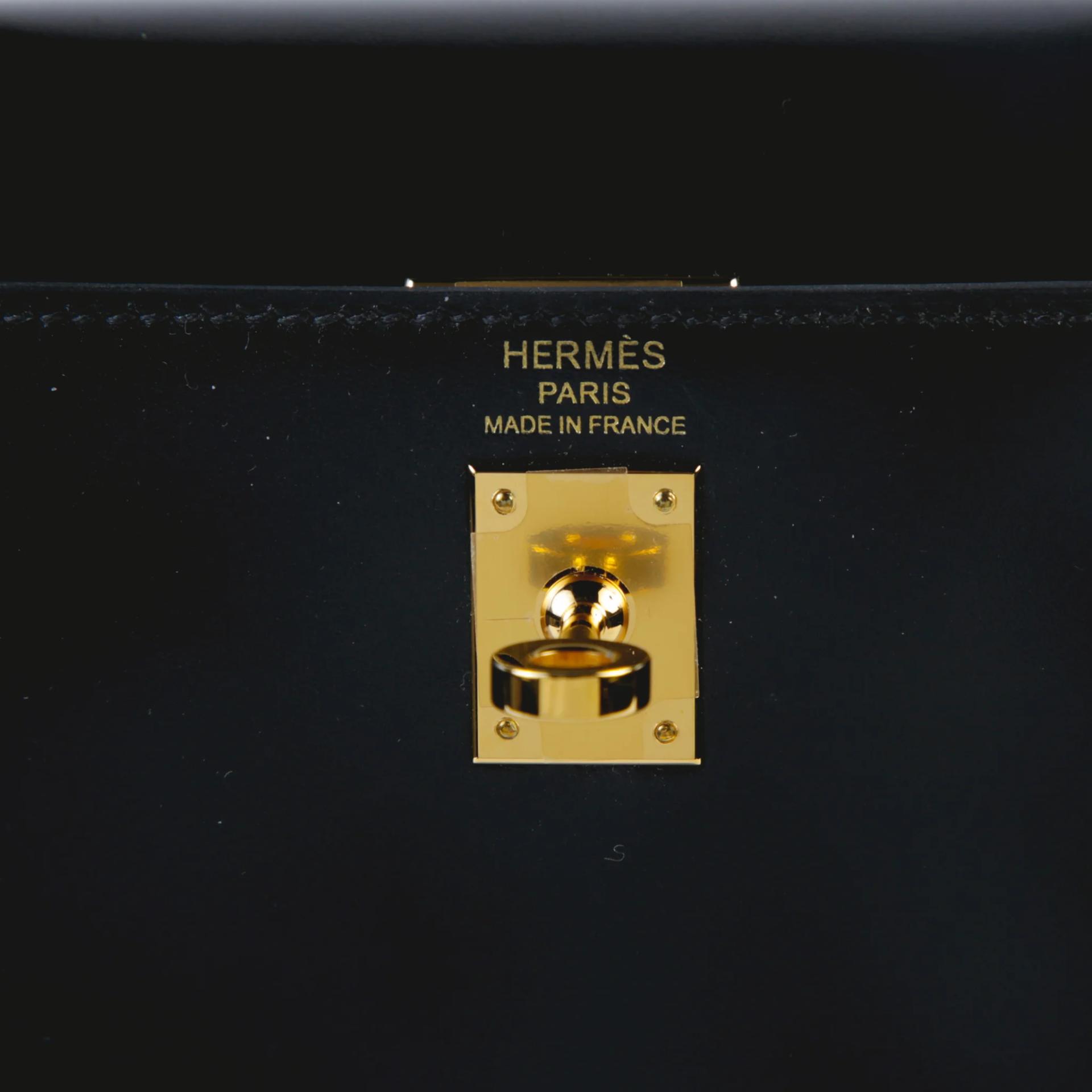 Excellent ( Rank SA ) HERMÈS Kelly 25 Sellier Noir (89) Box-calf Gold hardware Y (2020) - 9
