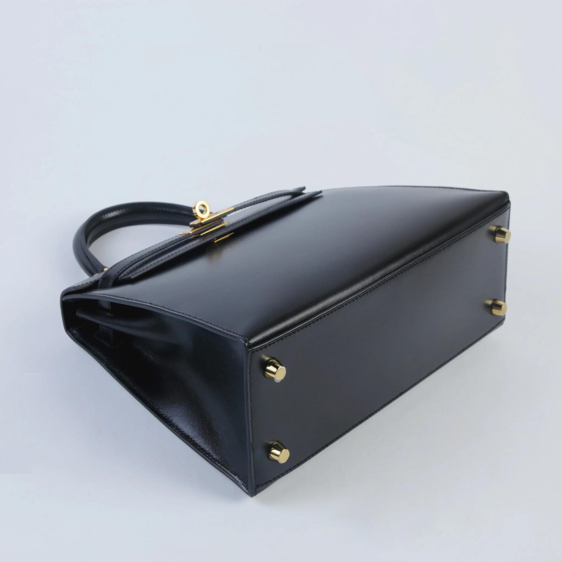 Excellent ( Rank SA ) HERMÈS Kelly 25 Sellier Noir (89) Box-calf Gold hardware Y (2020) - 4