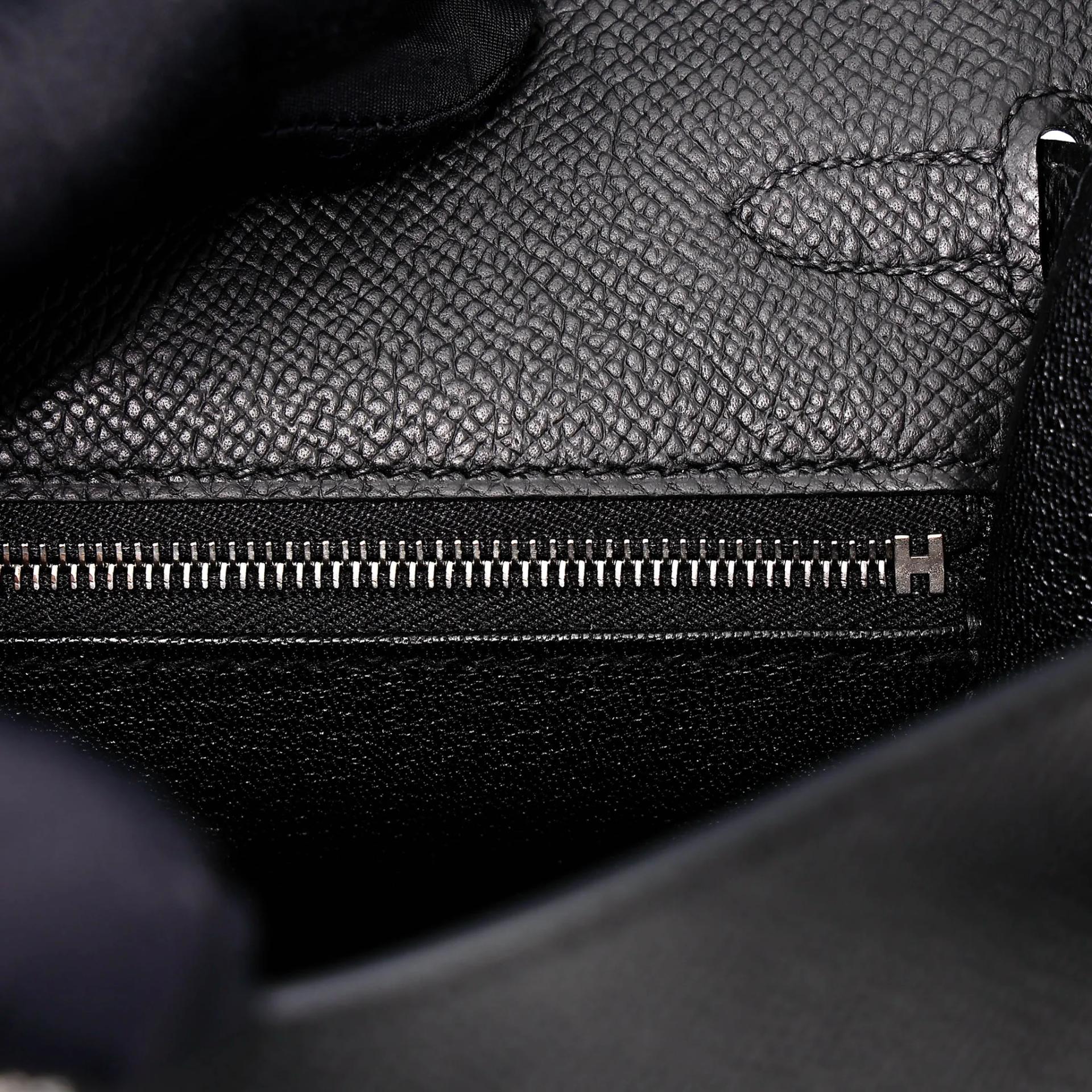 Unused ( Rank NS ) HERMÈS Kelly 25 Sellier Noir (89) Epsom Electrum hardware K (2025) - 15