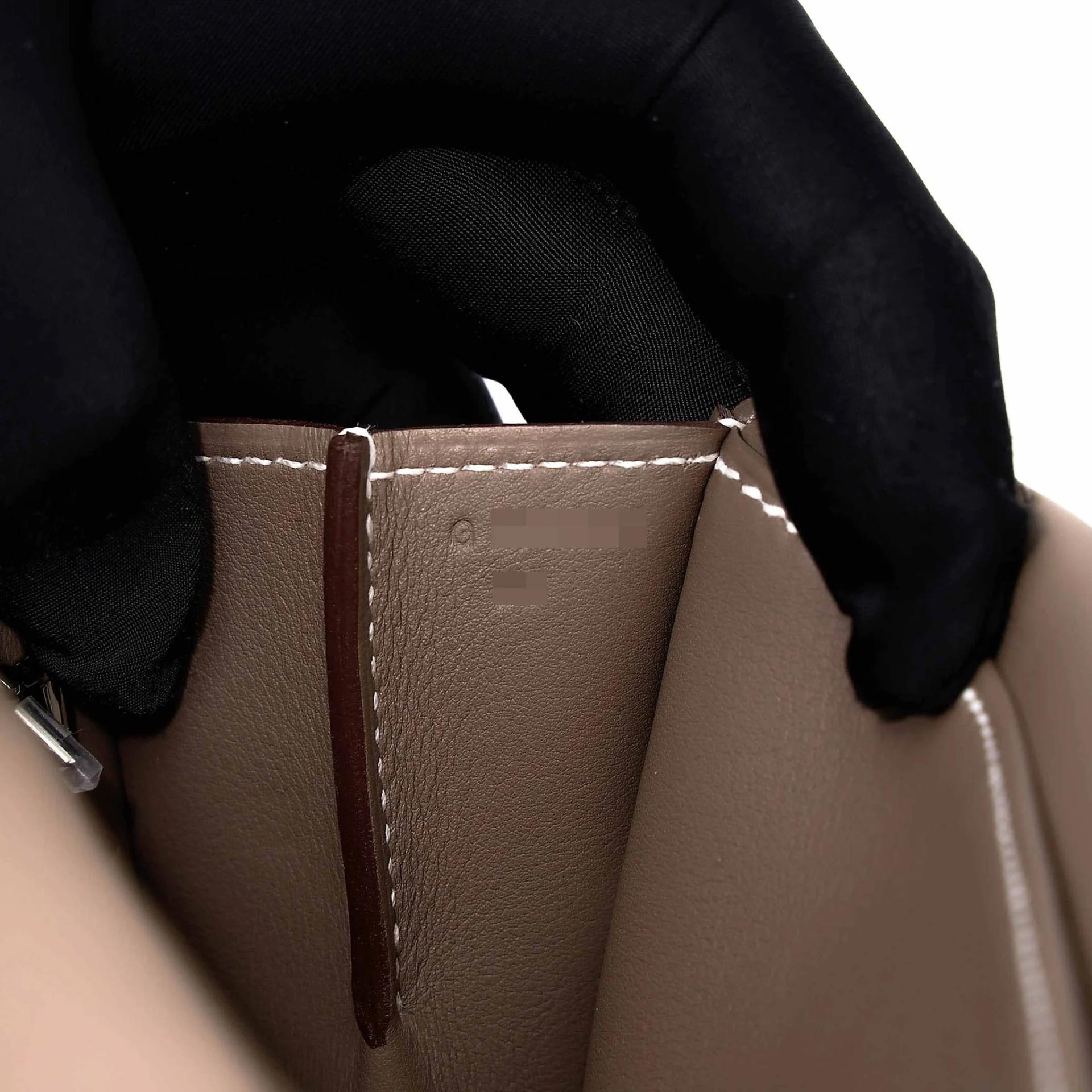 Brand New ( Rank N ) HERMÈS Halzan Mini Etoupe (18) Swift Palladium hardware G (2026) - 13