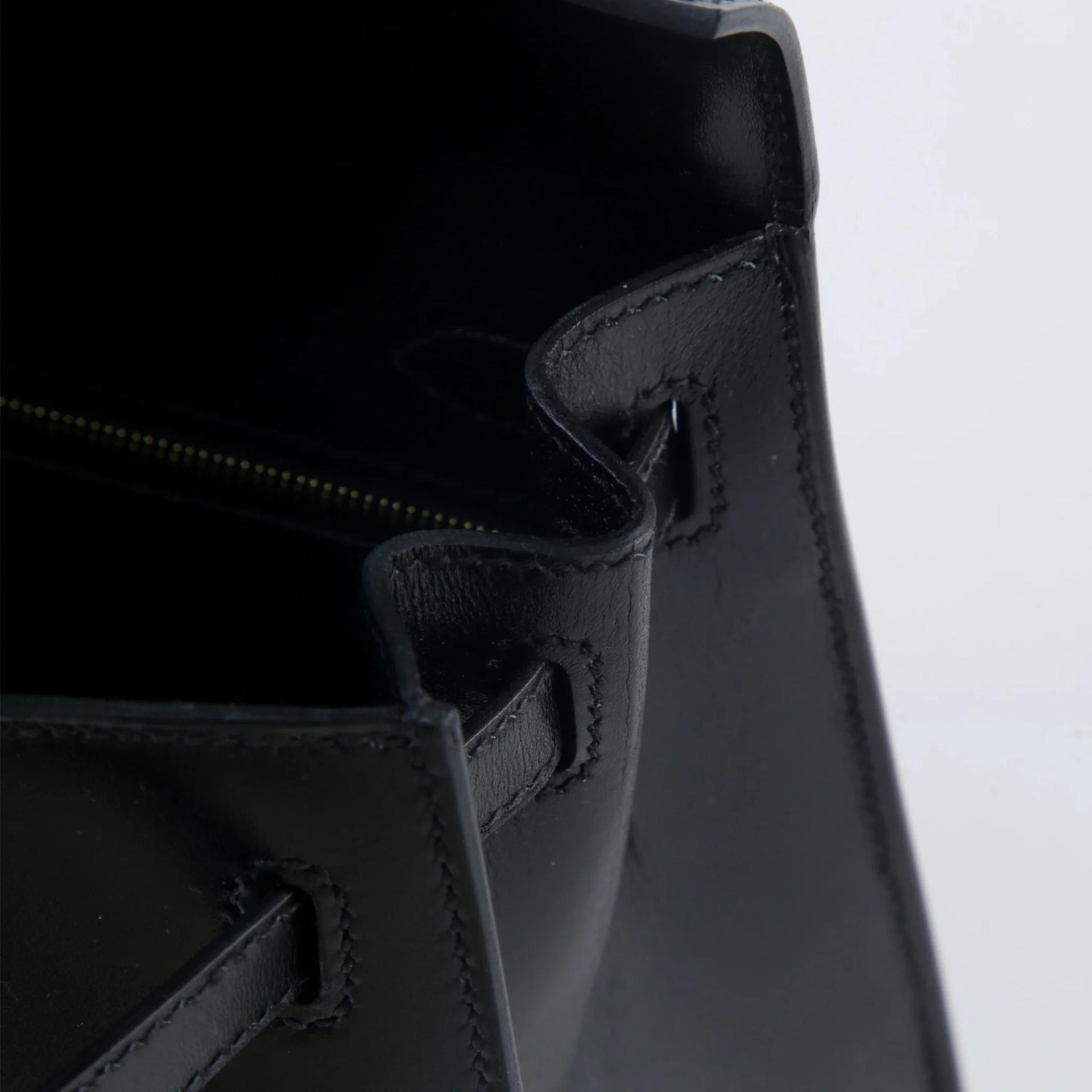 Excellent ( Rank SA ) HERMÈS Kelly 25 Sellier Noir (89) Box-calf Gold hardware Y (2020) - 11