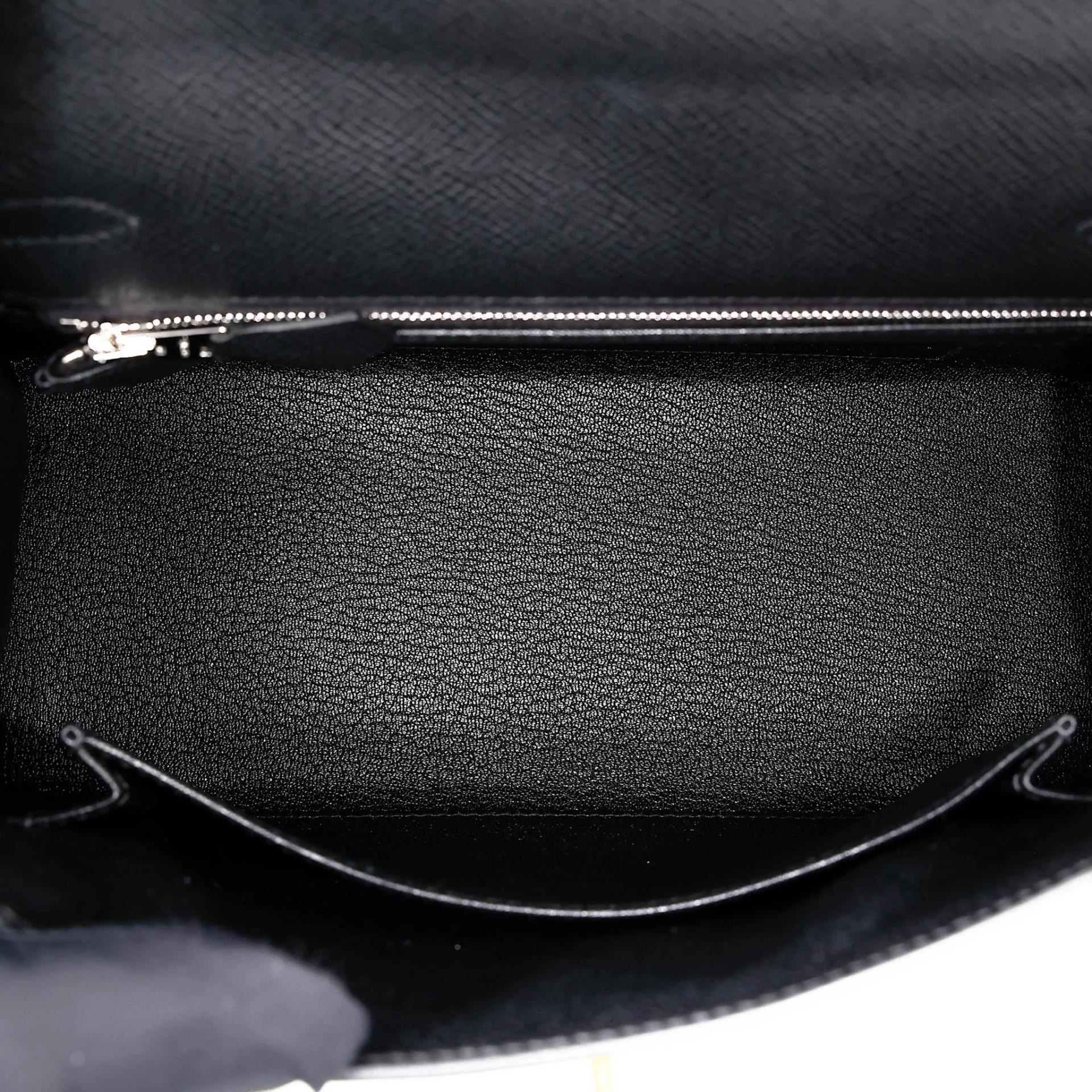 Unused ( Rank NS ) HERMÈS Kelly 25 Sellier Noir (89) Epsom Electrum hardware K (2025) - 19