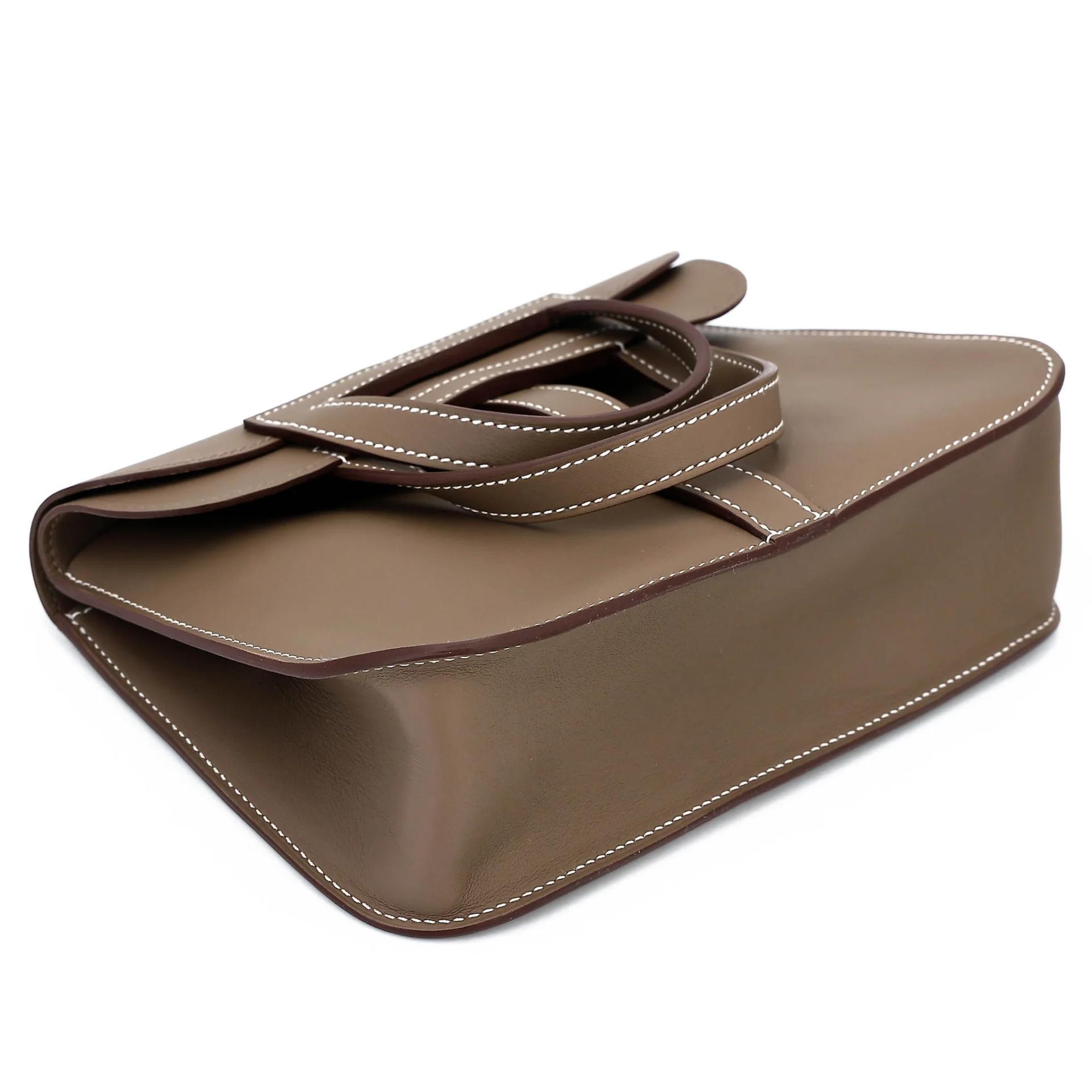 Brand New ( Rank N ) HERMÈS Halzan Mini Etoupe (18) Swift Palladium hardware G (2026) - 9
