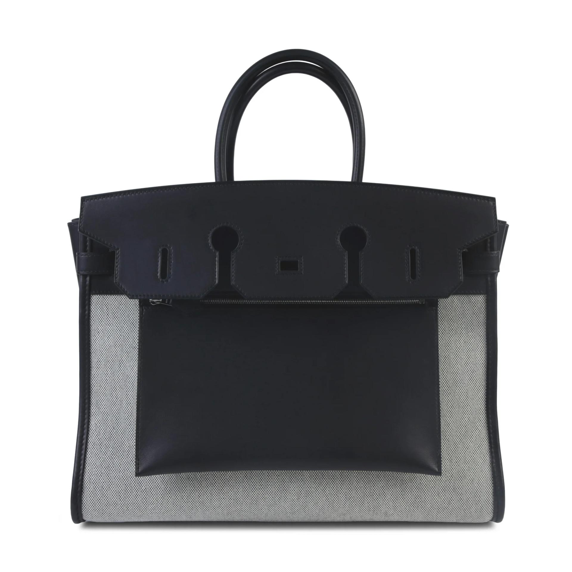 ランク N 新品 HERMÈS エルメス 限定品 バーキン35 アランヴェール ブラック (89) エクリュ ヴォリュプト キャンバス シルバー金具 G刻印 (2026) - 1