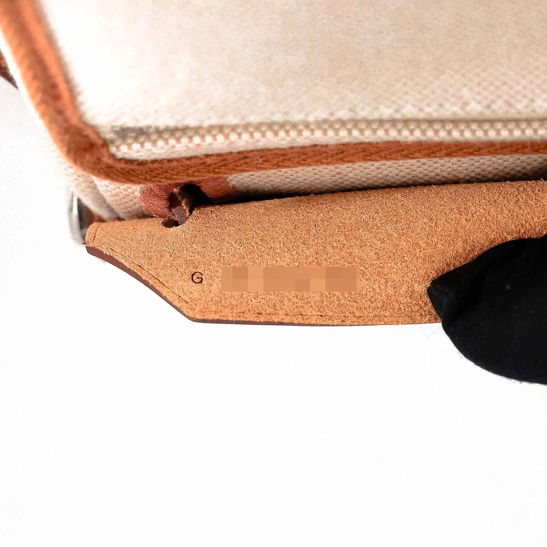 Brand New ( Rank N ) HERMÈS Herbag Mini TPM Fauve (34) Vache Hunter Toile H Viking canvas Palladium hardware G (2026) - 15