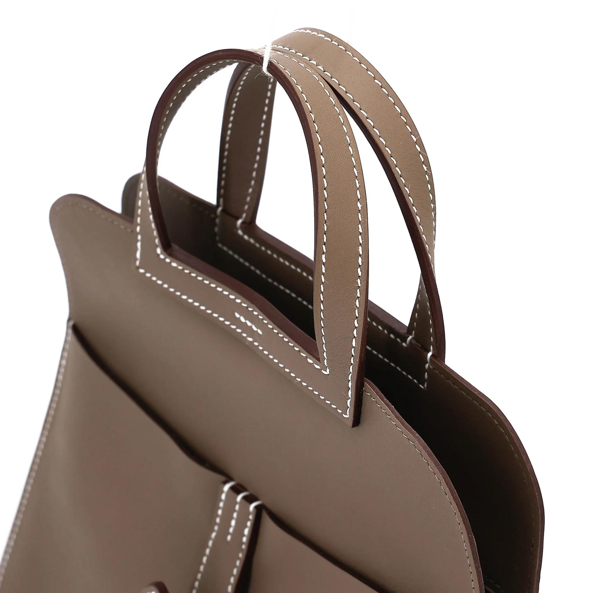Brand New ( Rank N ) HERMÈS Halzan Mini Etoupe (18) Swift Palladium hardware G (2026) - 6