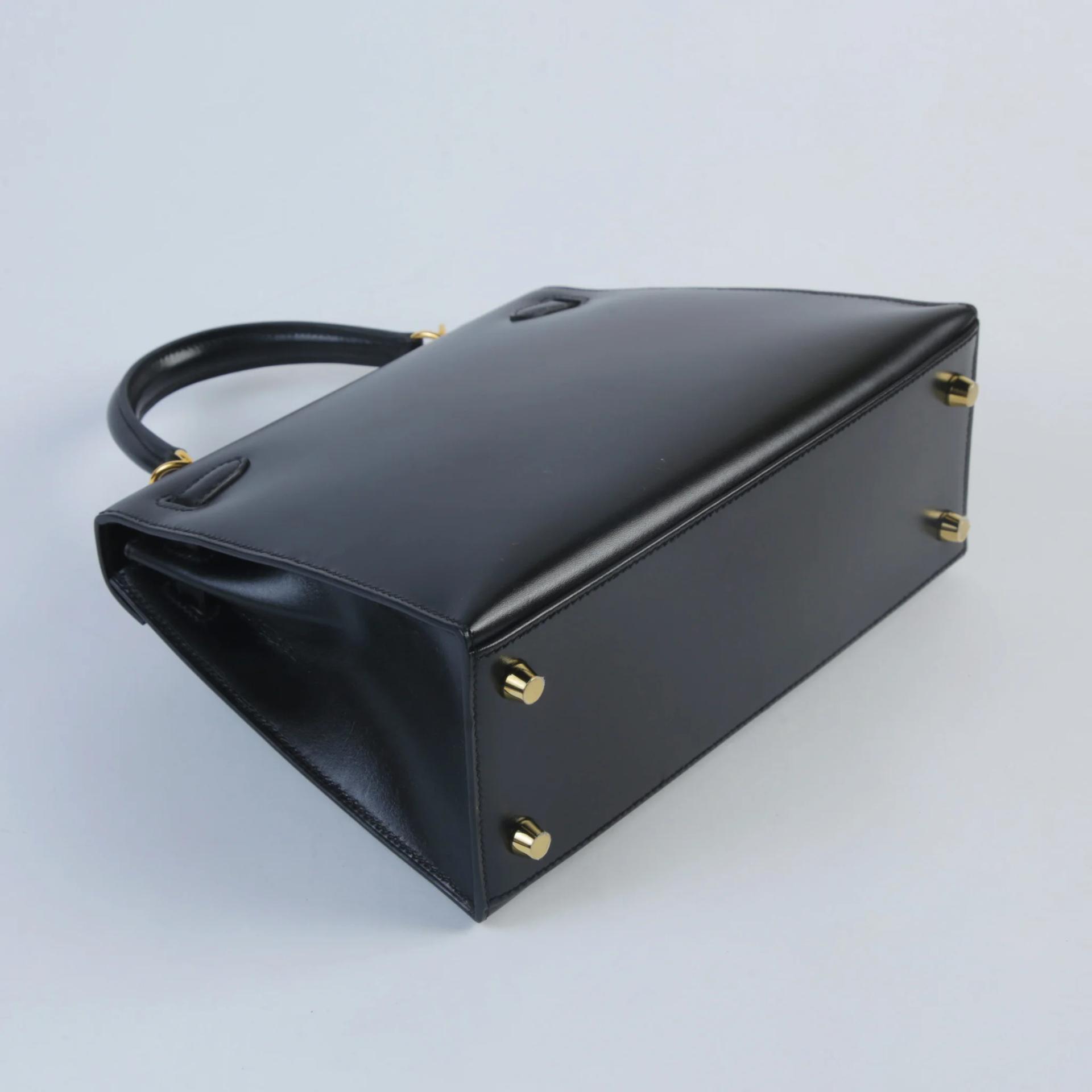 Excellent ( Rank SA ) HERMÈS Kelly 25 Sellier Noir (89) Box-calf Gold hardware Y (2020) - 6