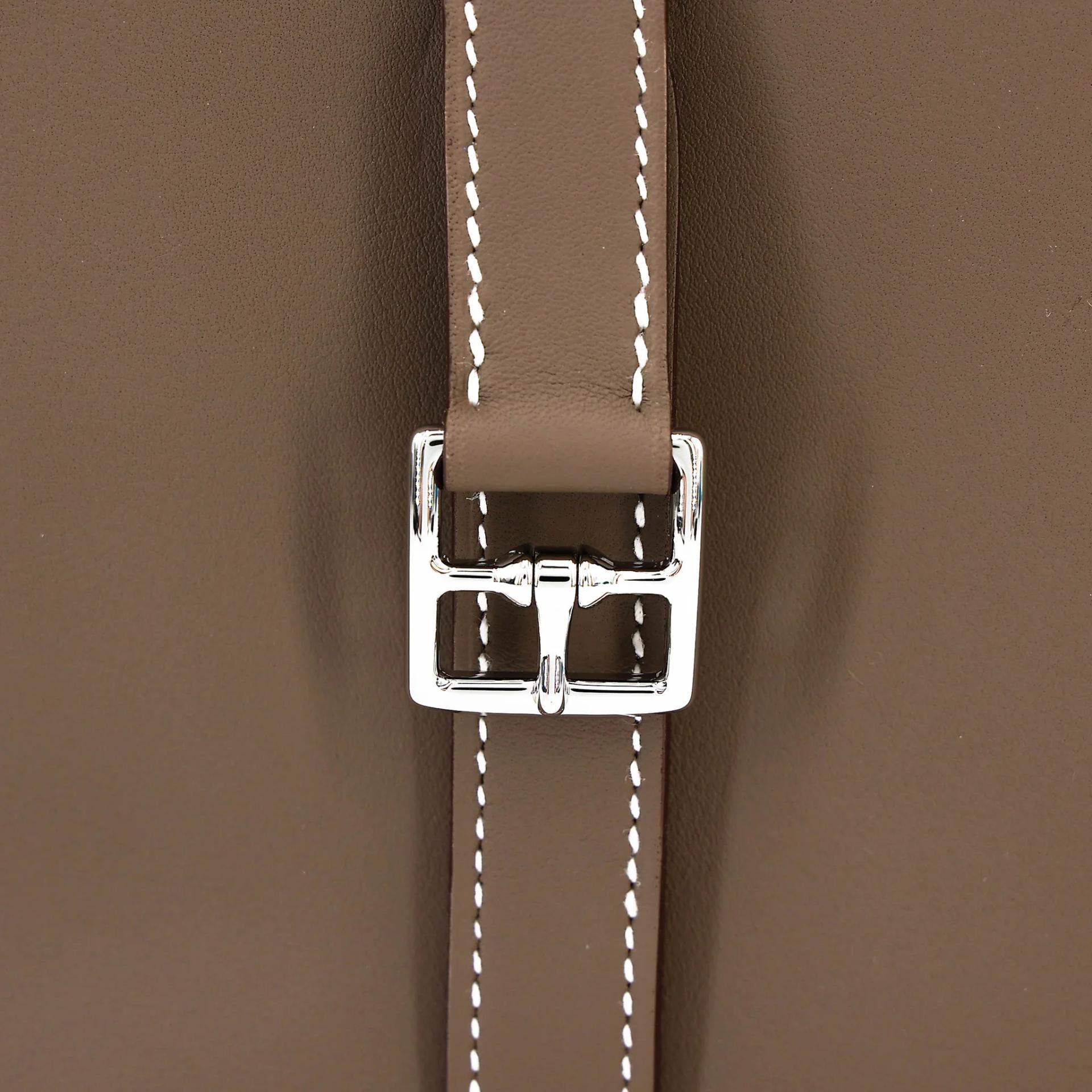 Brand New ( Rank N ) HERMÈS Halzan Mini Etoupe (18) Swift Palladium hardware G (2026) - 7