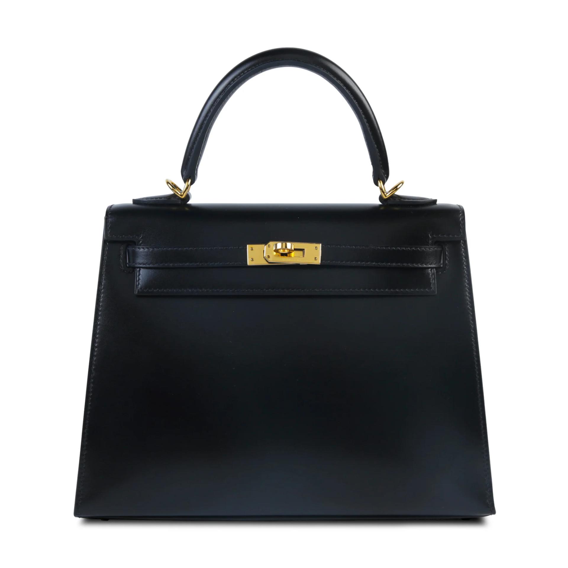 Excellent ( Rank SA ) HERMÈS Kelly 25 Sellier Noir (89) Box-calf Gold hardware Y (2020) - 1