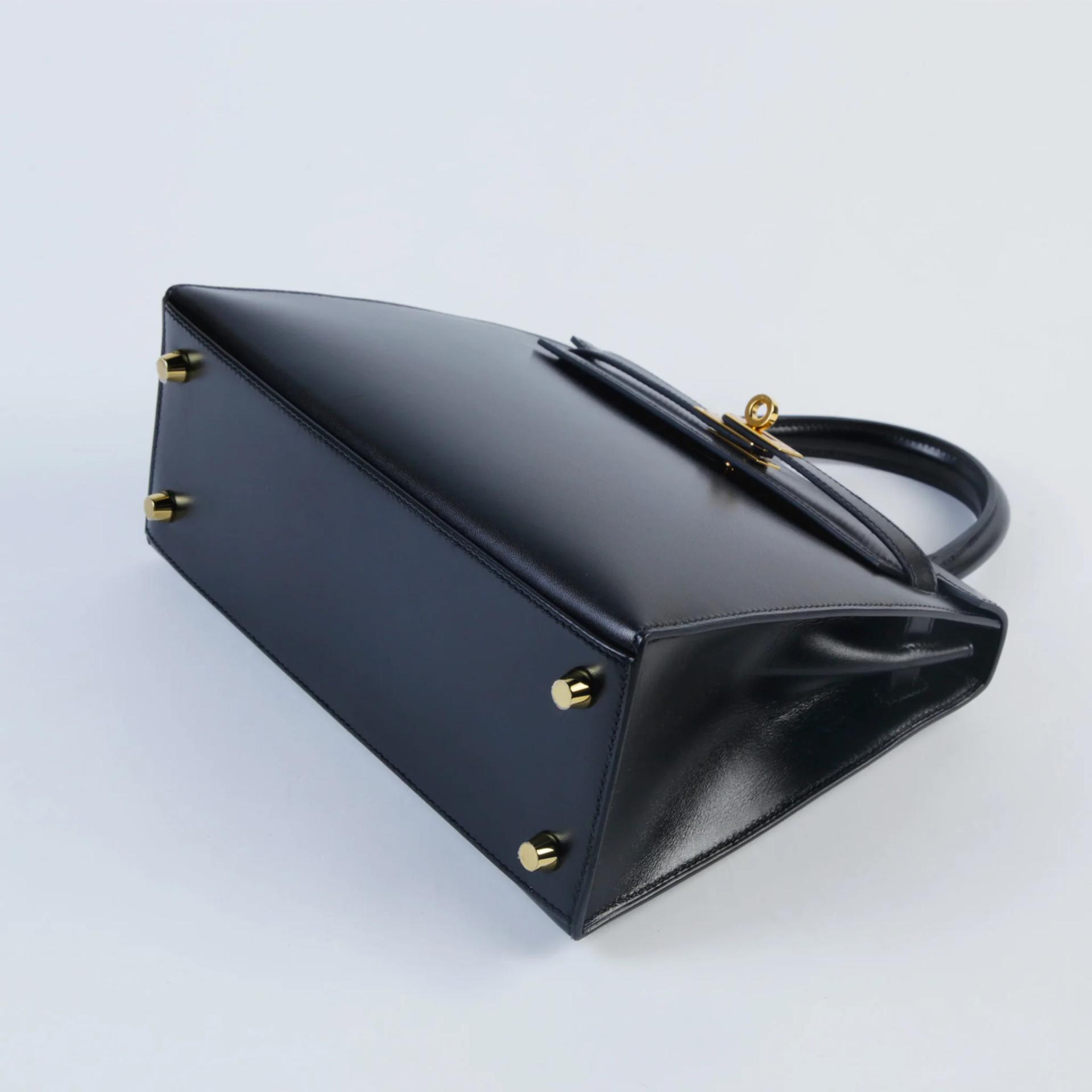 Excellent ( Rank SA ) HERMÈS Kelly 25 Sellier Noir (89) Box-calf Gold hardware Y (2020) - 5