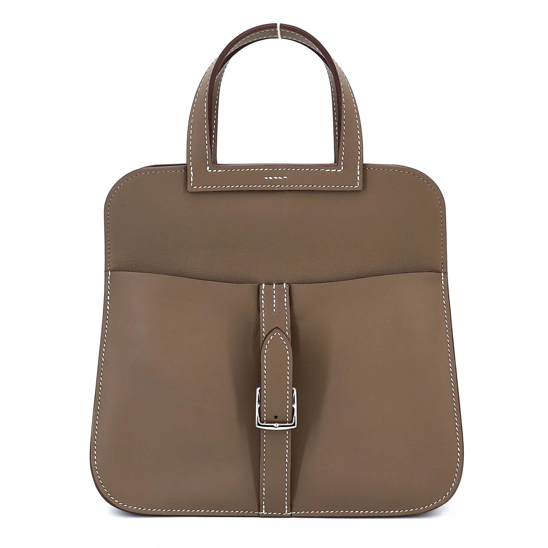 Brand New ( Rank N ) HERMÈS Halzan Mini Etoupe (18) Swift Palladium hardware G (2026) - 4