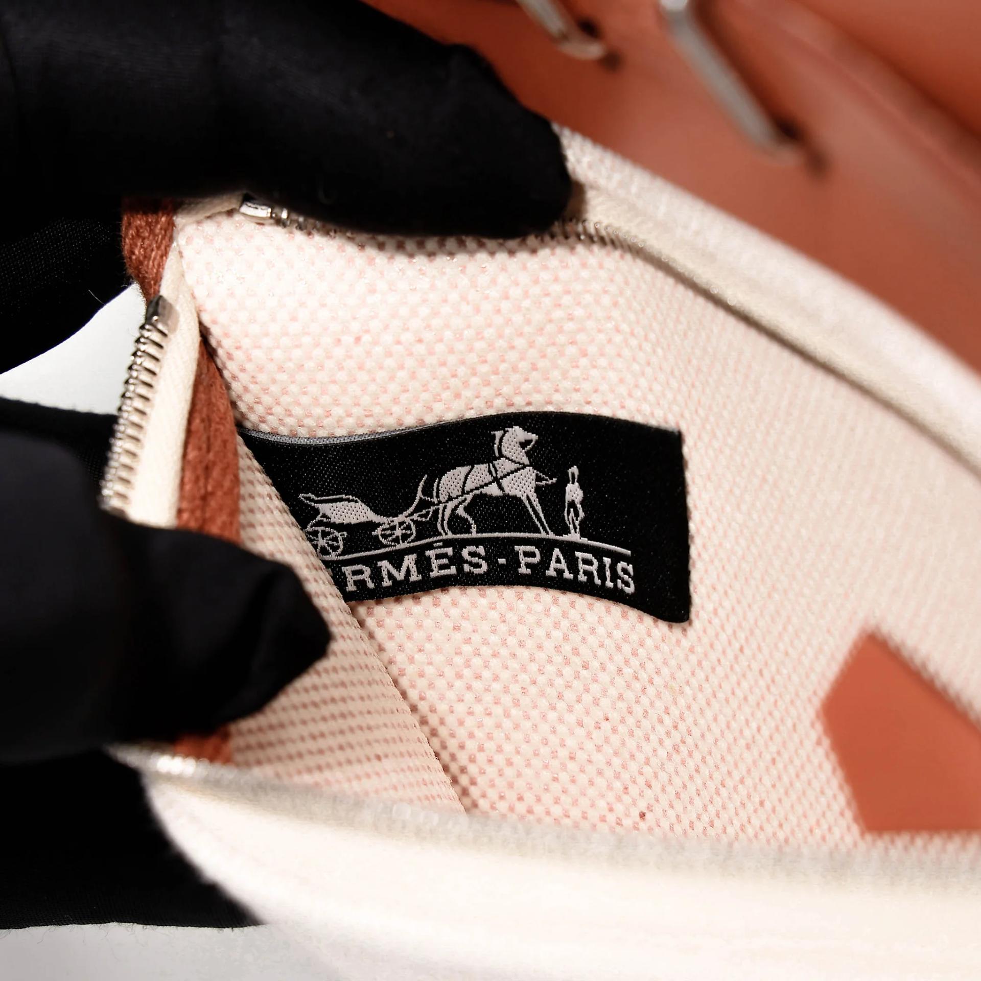 Brand New ( Rank N ) HERMÈS Herbag Mini TPM Fauve (34) Vache Hunter Toile H Viking canvas Palladium hardware G (2026) - 13