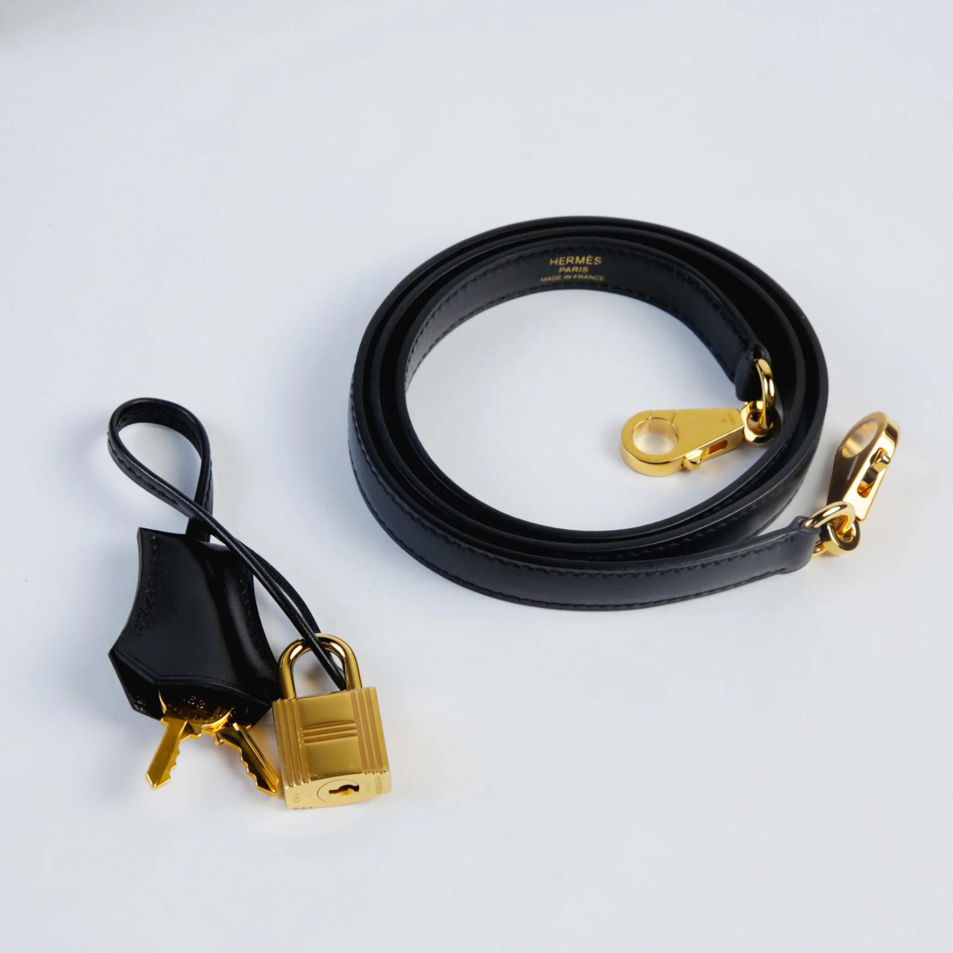 Excellent ( Rank SA ) HERMÈS Kelly 25 Sellier Noir (89) Box-calf Gold hardware Y (2020) - 14