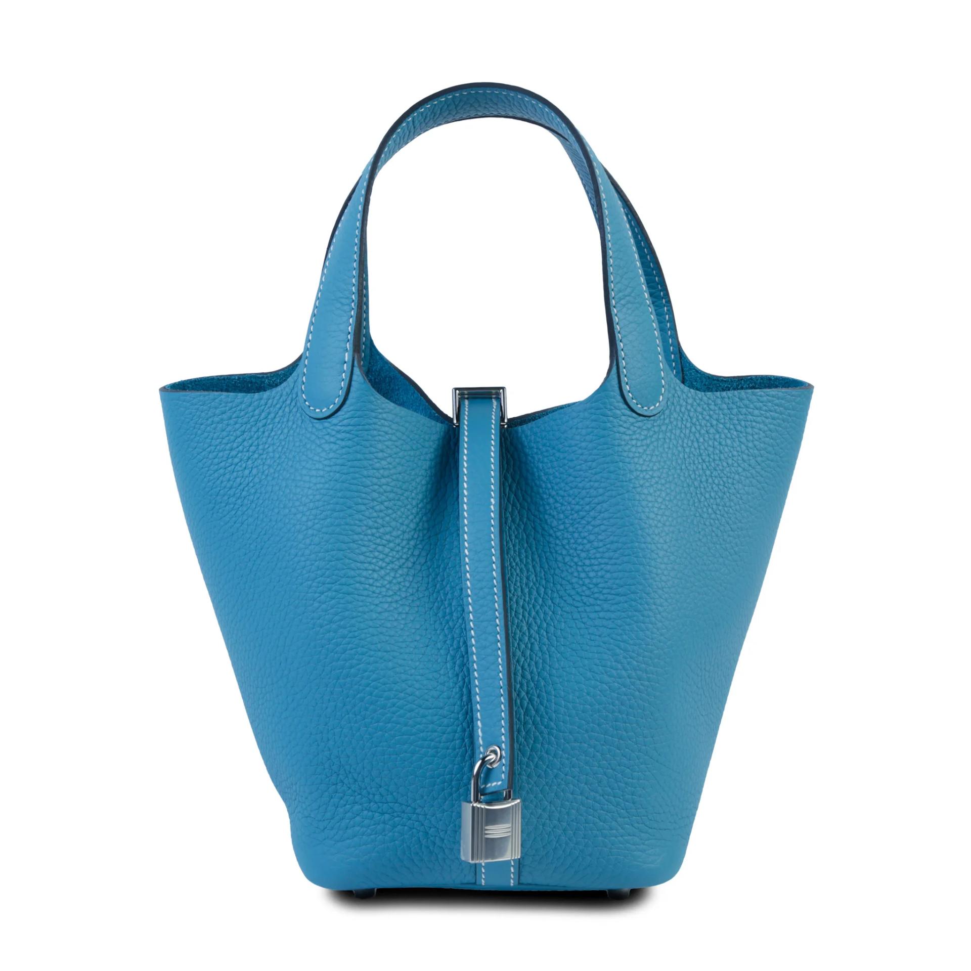ランク N 新品 HERMÈS エルメス ピコタンロックPM ニューブルージーン (D2) トリヨン シルバー金具 K刻印 (2025) - 1