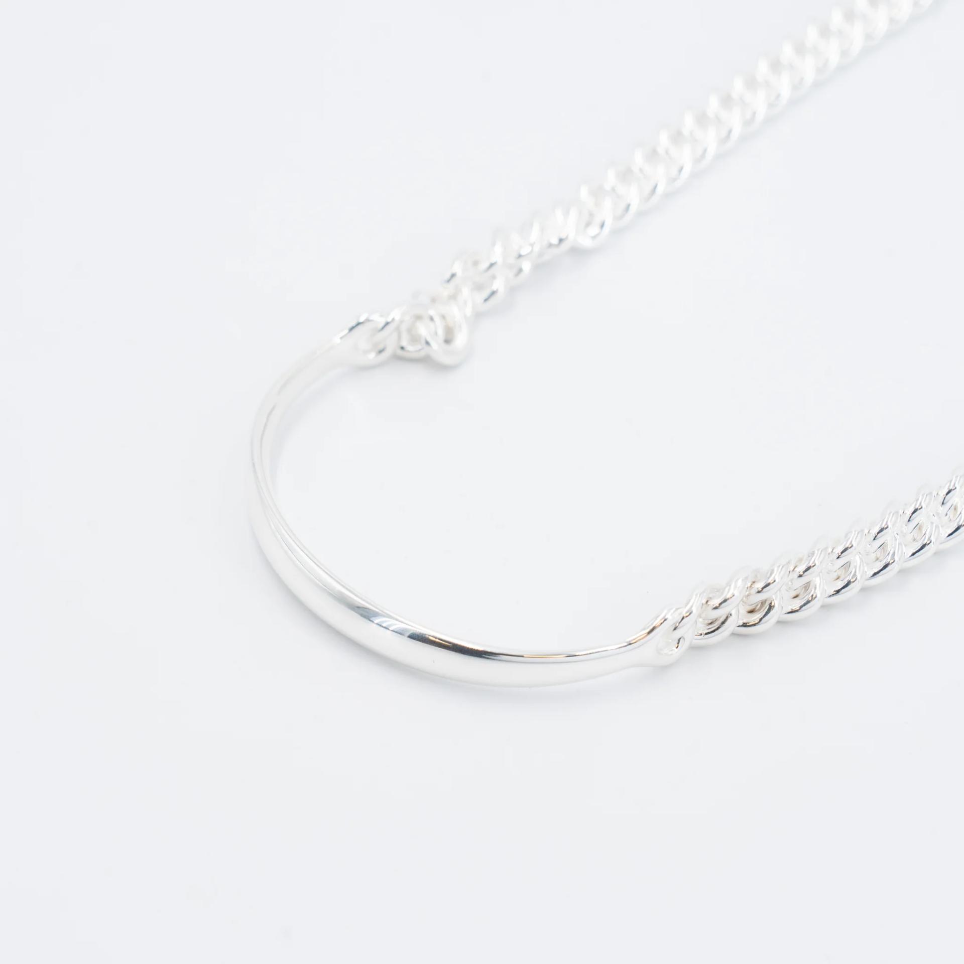 Brand New ( Rank N ) HERMÈS Boucle Sellier Inflexible bracelet, small model (PM) Silver Silver 925 - 8