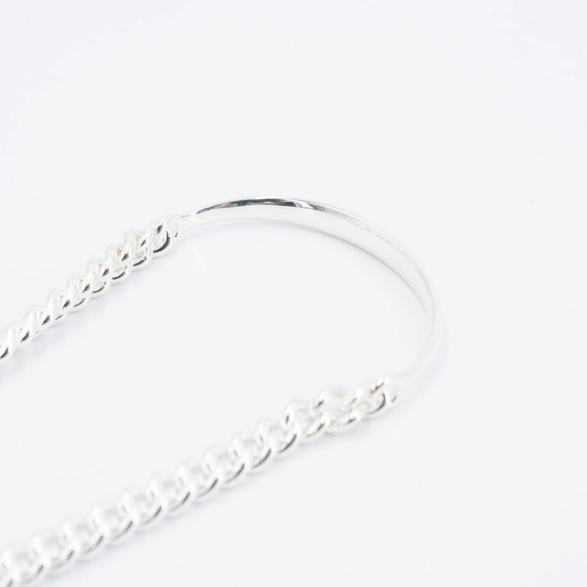 Brand New ( Rank N ) HERMÈS Boucle Sellier Inflexible bracelet, small model (PM) Silver Silver 925 - 9
