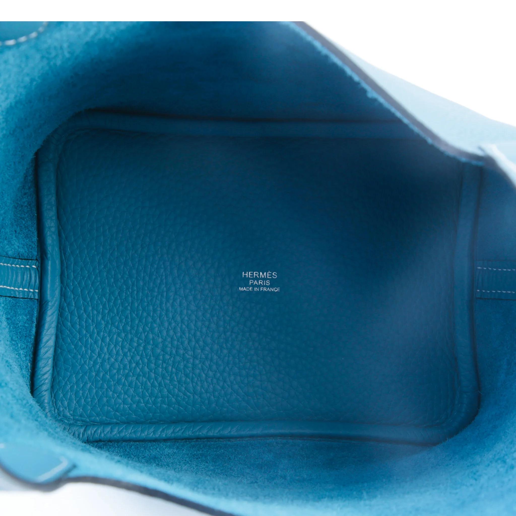 全新 HERMÈS 爱马仕 Picotin 菜篮子 PM 18 D2 新牛仔蓝 New Bleu Jean Clemence小牛皮 银扣 K刻 2025年 - 10