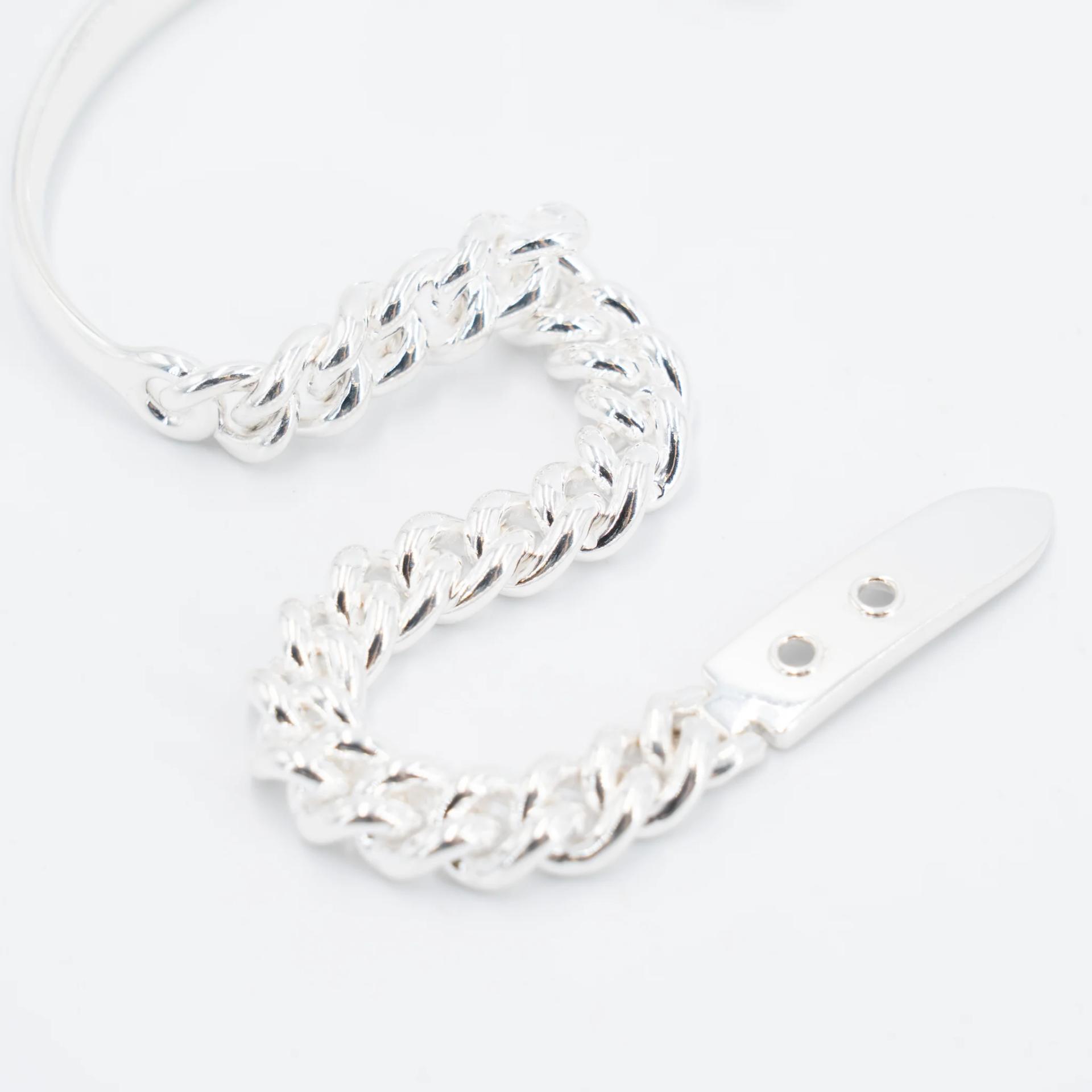 Brand New ( Rank N ) HERMÈS Boucle Sellier Inflexible bracelet, small model (PM) Silver Silver 925 - 7