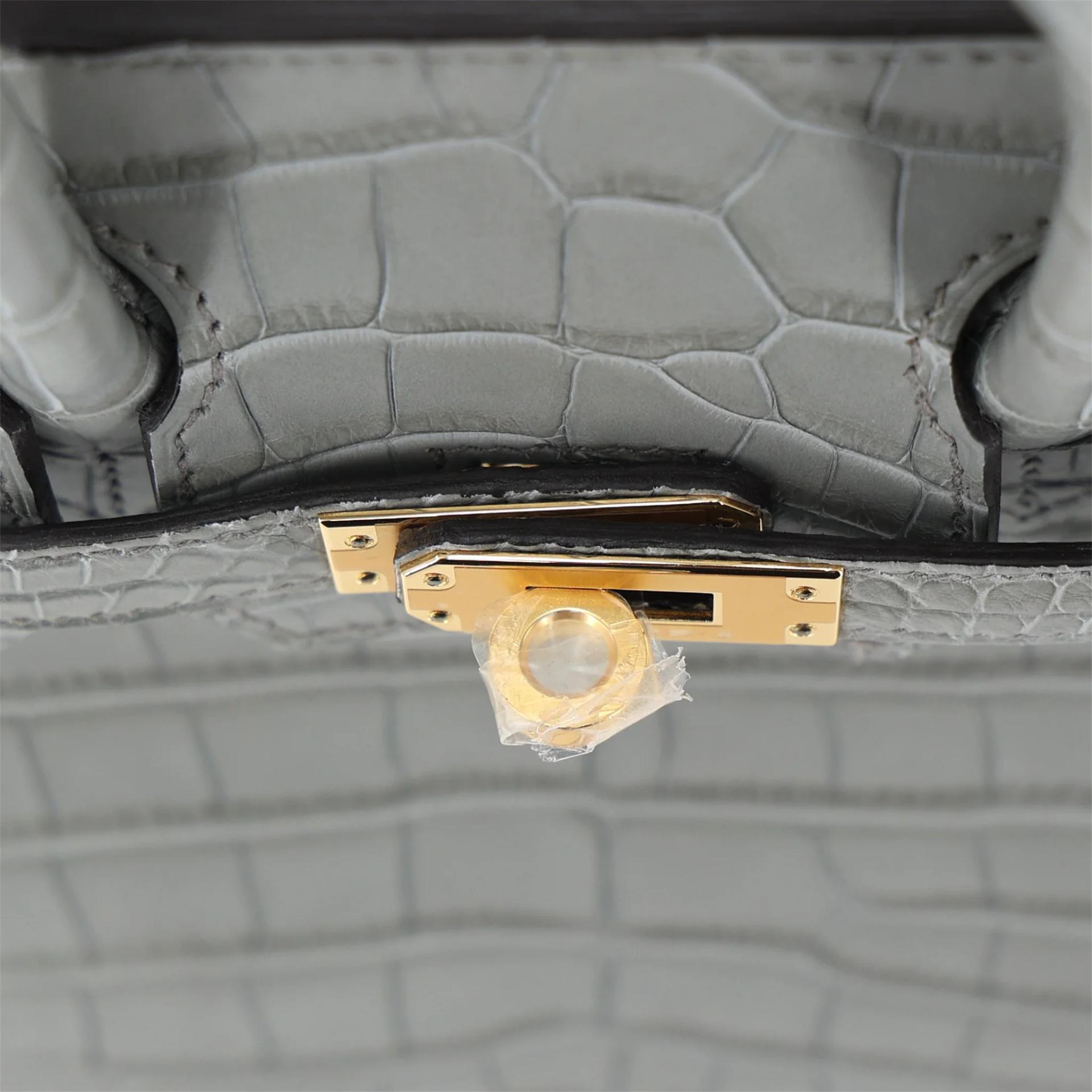 ランク N 新品 HERMÈS エルメス バーキン25 セリエ グリシマン (0V) クロコダイル アリゲーター マット ゴールド金具 K刻印 (2025) - 8