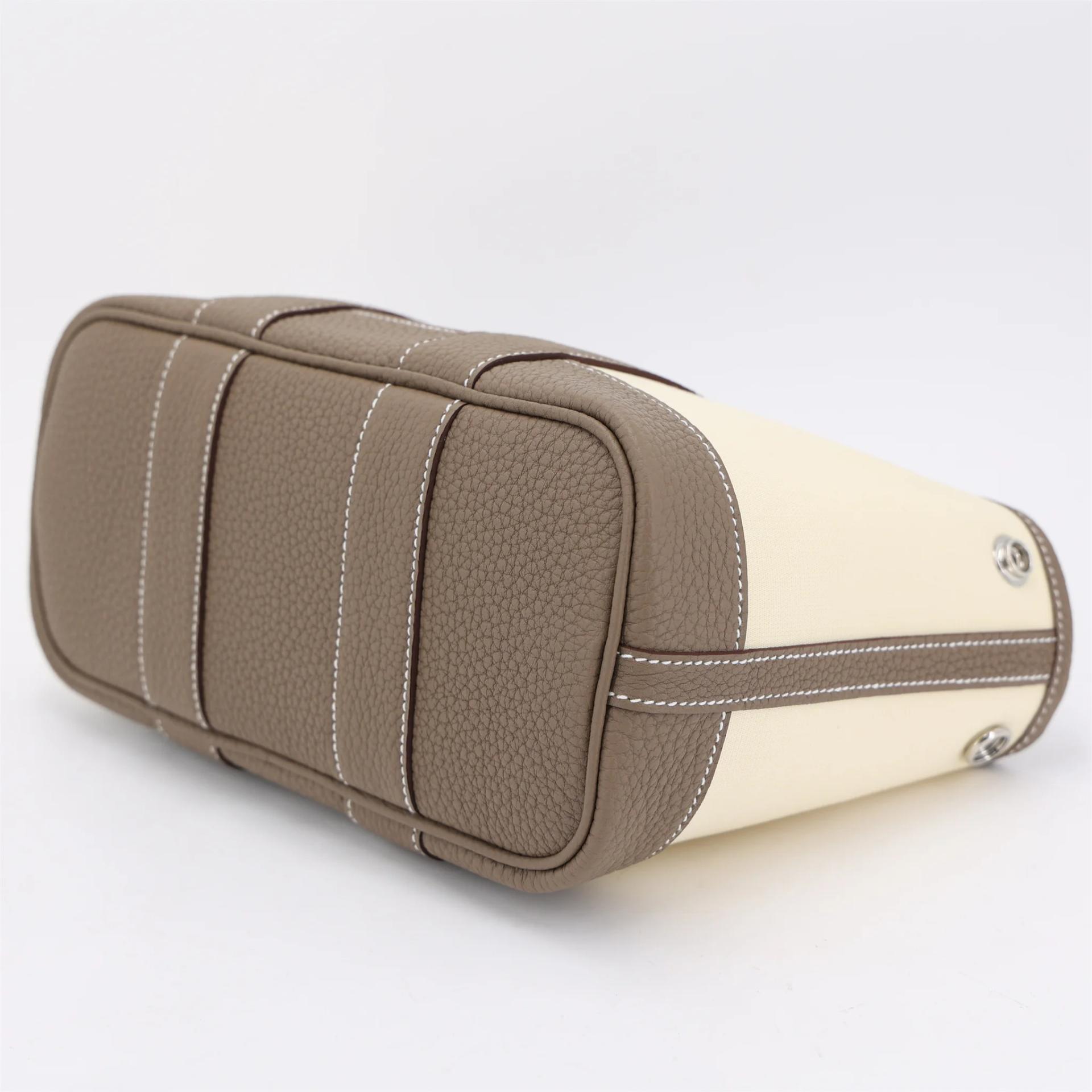 Brand New ( Rank N ) HERMÈS Neo Garden Party 23 Vanille (Y1) Etoupe (18) Negonda Toile Officier canvas Palladium hardware G (2026) - 7