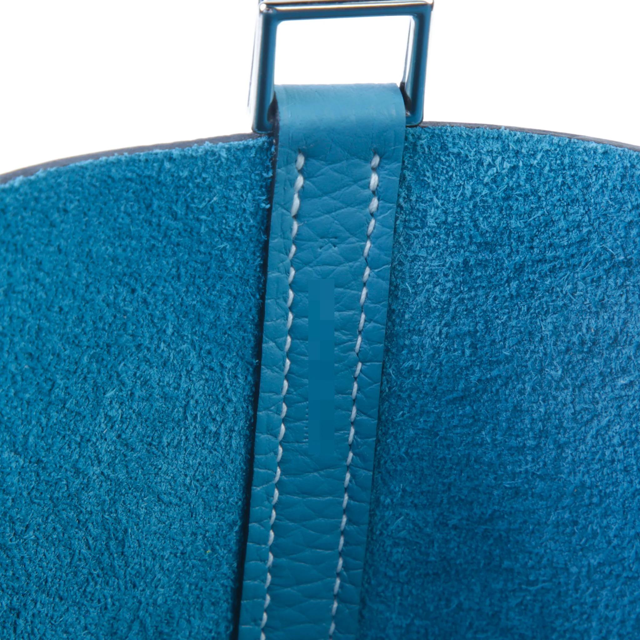 全新 HERMÈS 爱马仕 Picotin 菜篮子 PM 18 D2 新牛仔蓝 New Bleu Jean Clemence小牛皮 银扣 K刻 2025年 - 11