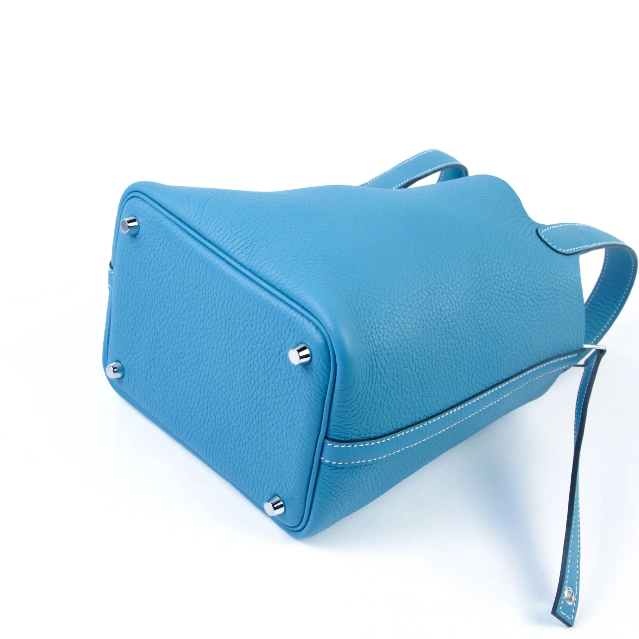 全新 HERMÈS 爱马仕 Picotin 菜篮子 PM 18 D2 新牛仔蓝 New Bleu Jean Clemence小牛皮 银扣 K刻 2025年 - 7