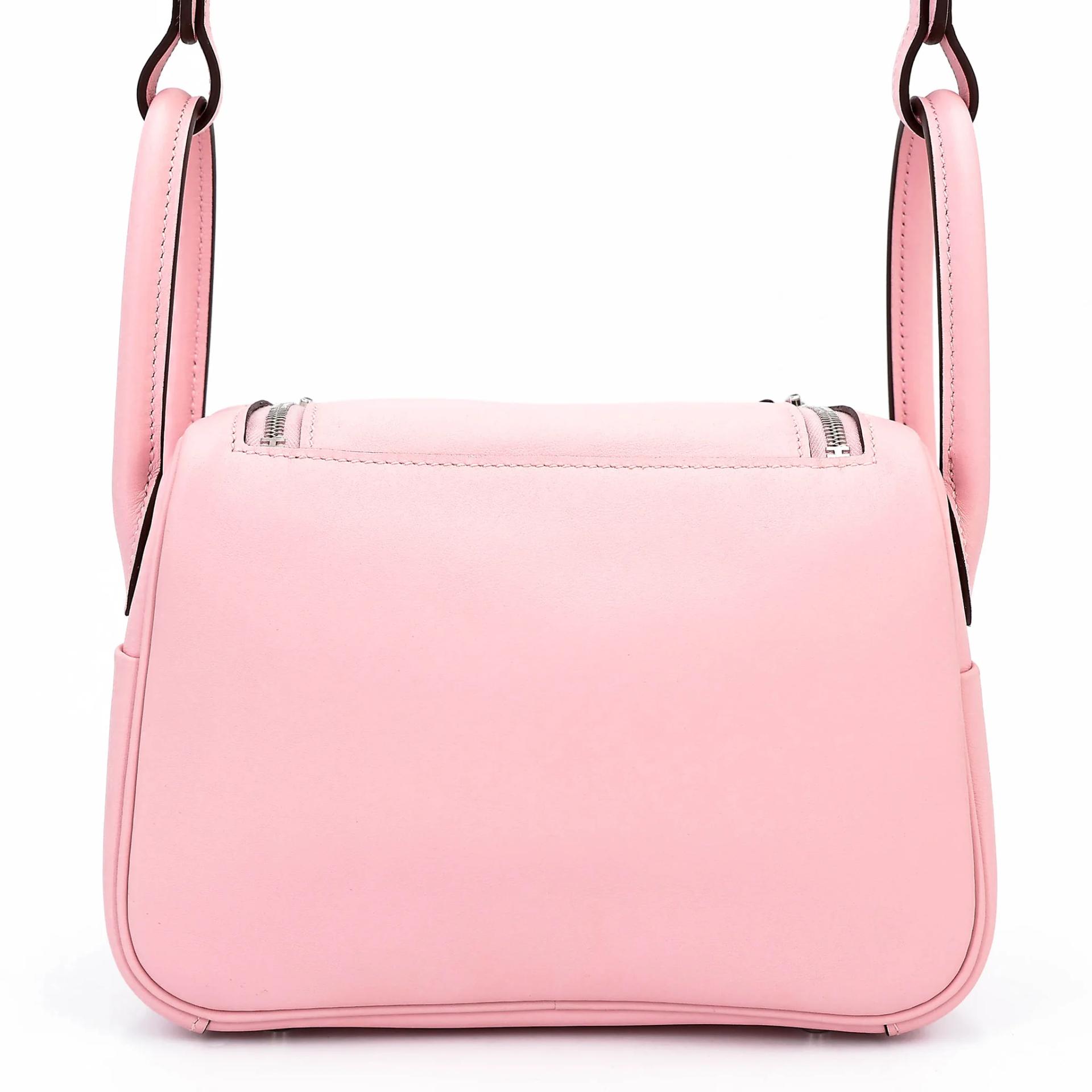 Brand New ( Rank N ) HERMÈS Mini Lindy II Rose Sakura (3Q) Swift Palladium hardware K (2025) - 2