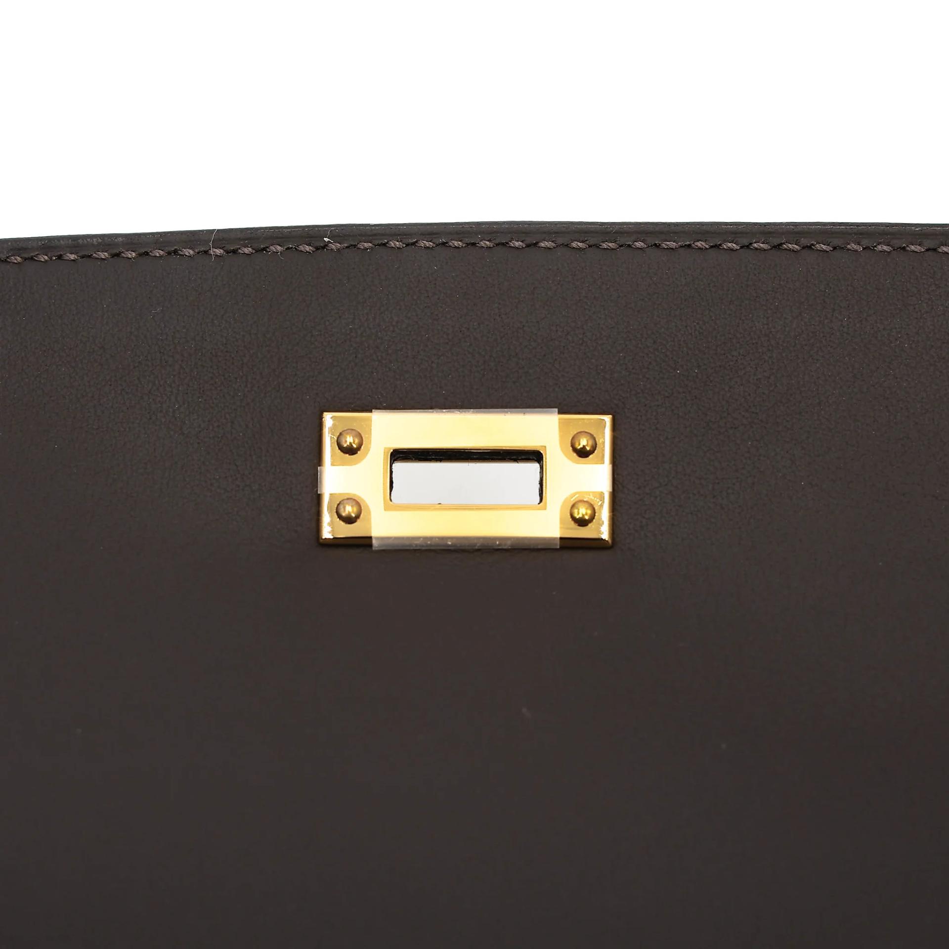 Brand New ( Rank N ) HERMÈS Kelly 25 Sellier Bai Brun（T3） Toile H canvas Swift Gold hardware G (2026) - 11