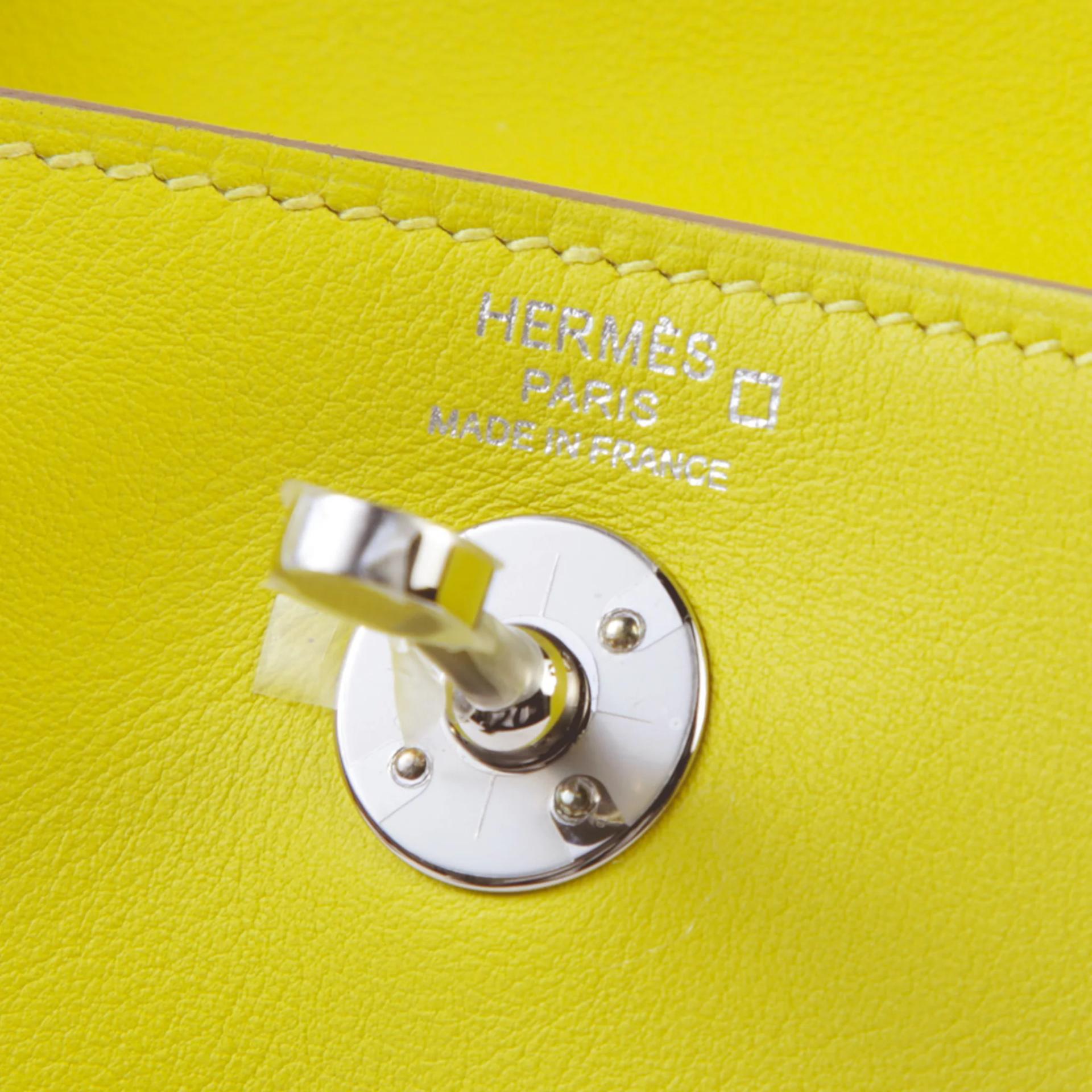 ランク NS 未使用品 HERMÈS エルメス ミニリンディ タッチ ライム (9R) スイフト クロコダイル アリゲーター マット シルバー金具 B刻印 (2023) - 9