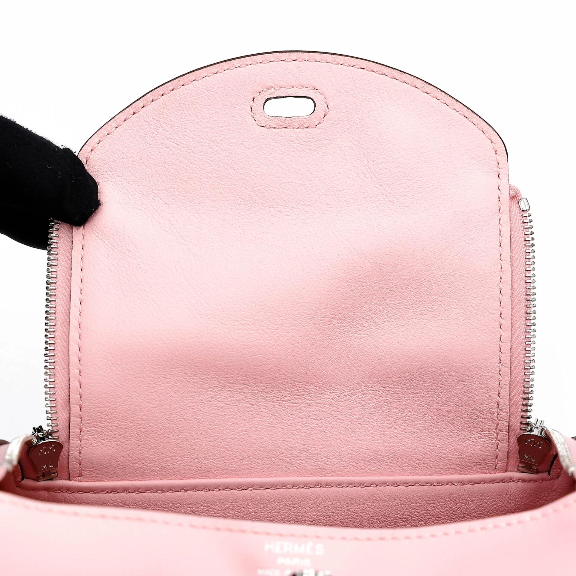 Brand New ( Rank N ) HERMÈS Mini Lindy II Rose Sakura (3Q) Swift Palladium hardware K (2025) - 13