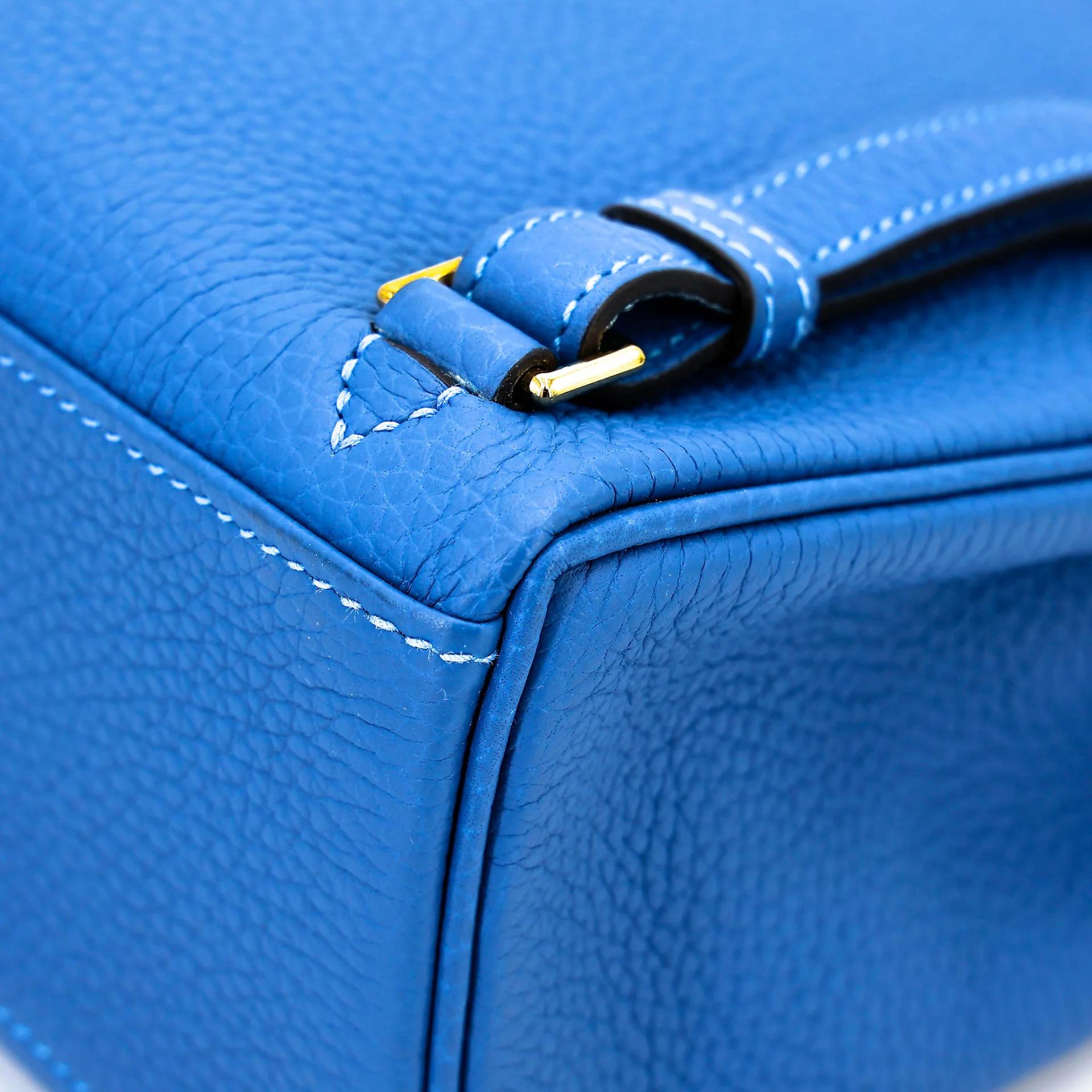 Very Good ( Rank A) HERMÈS Kelly Ado PM Mykonos (7Q) Clemence Gold hardware D (2019) - 13