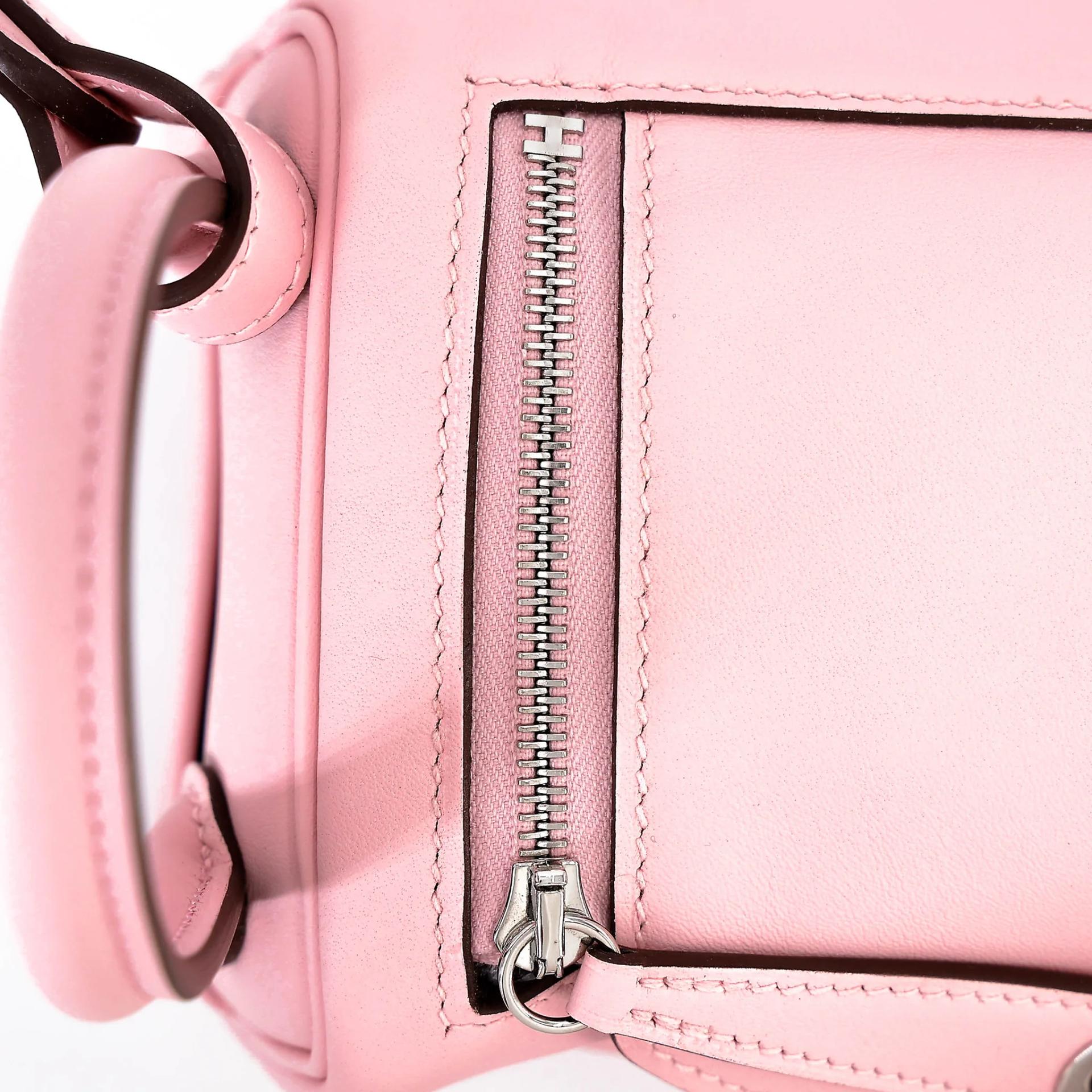 Brand New ( Rank N ) HERMÈS Mini Lindy II Rose Sakura (3Q) Swift Palladium hardware K (2025) - 9