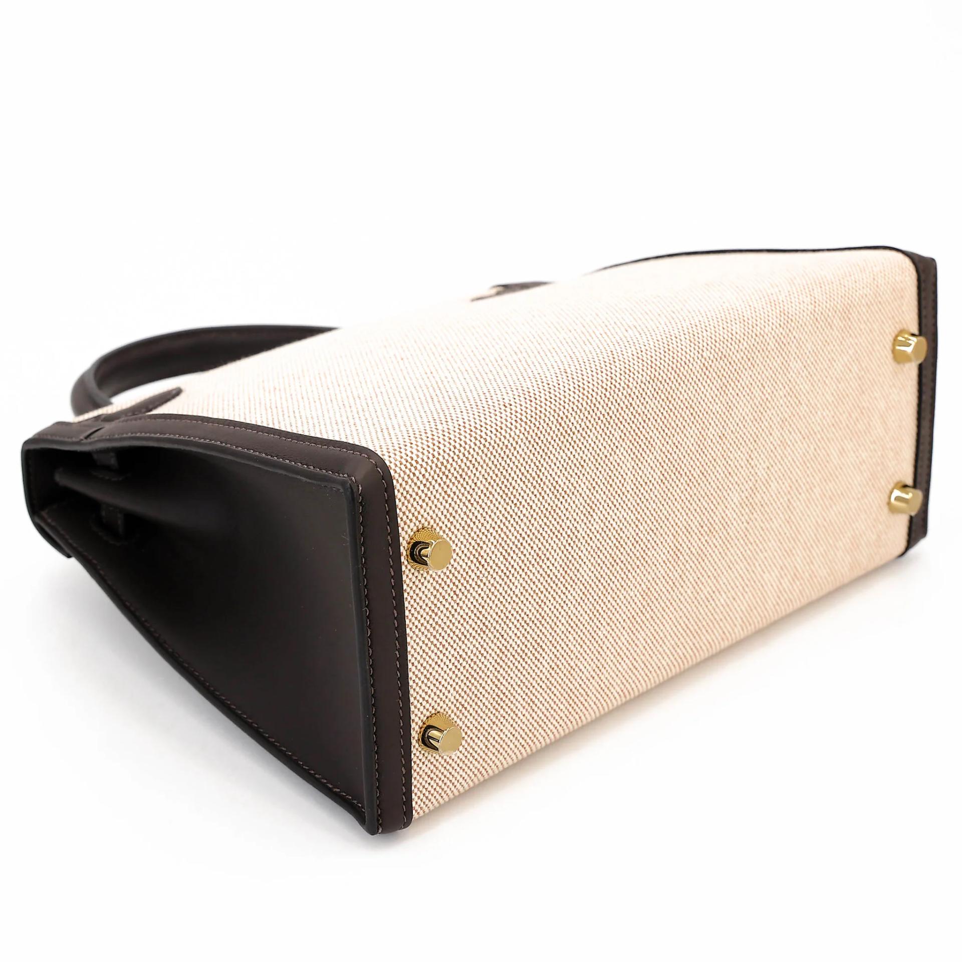 Brand New ( Rank N ) HERMÈS Kelly 25 Sellier Bai Brun（T3） Toile H canvas Swift Gold hardware G (2026) - 7