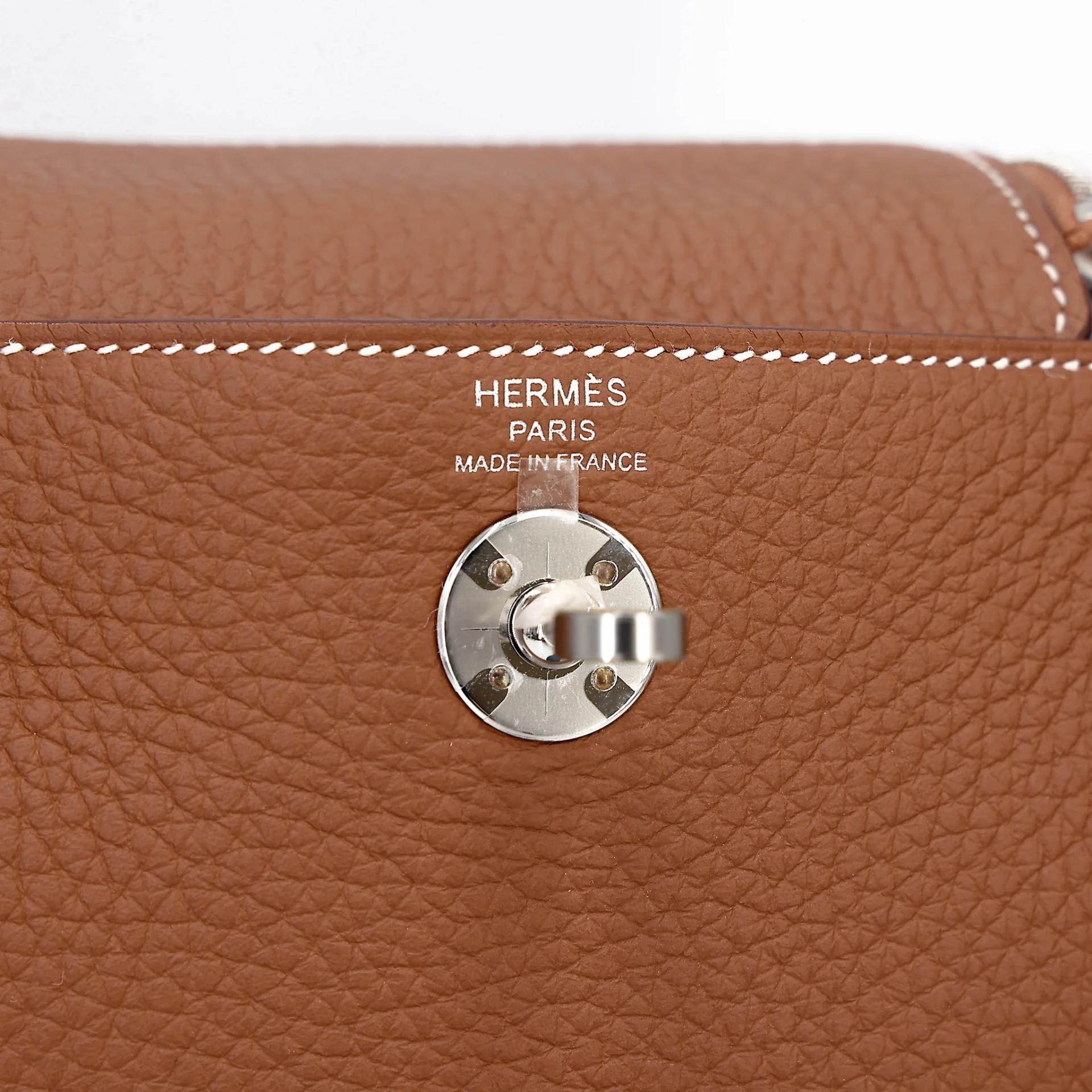 Unused ( Rank NS ) HERMÈS Mini Lindy Gold (37) Clemence Palladium hardware W (2024) - 17