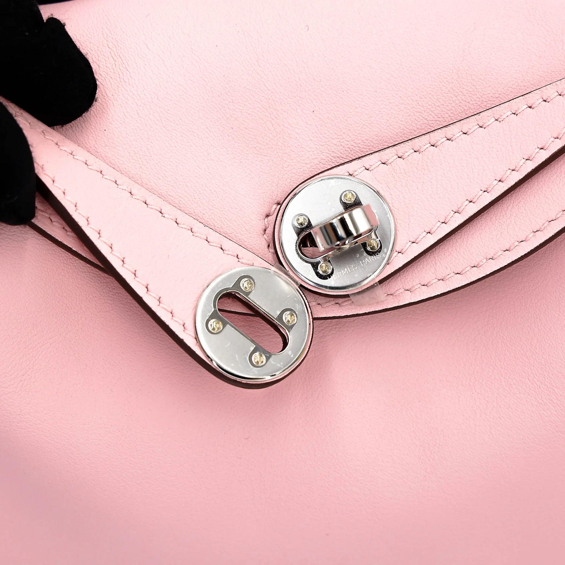 Brand New ( Rank N ) HERMÈS Mini Lindy II Rose Sakura (3Q) Swift Palladium hardware K (2025) - 10