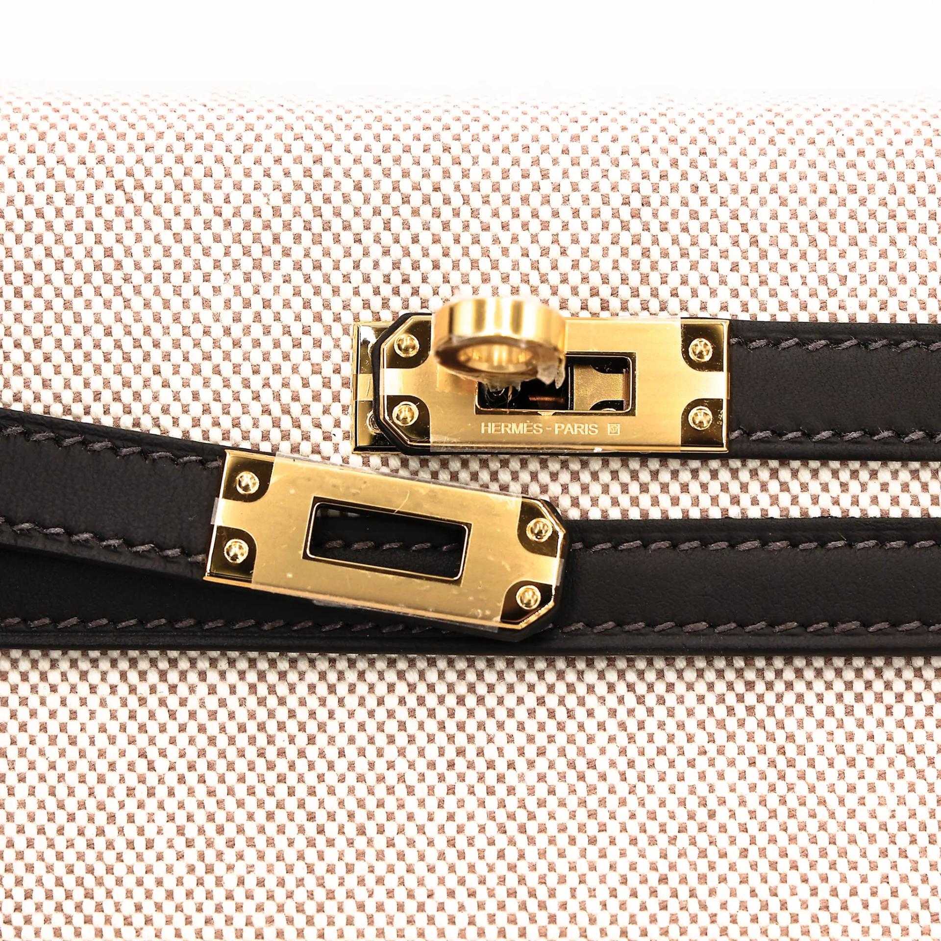 Brand New ( Rank N ) HERMÈS Kelly 25 Sellier Bai Brun（T3） Toile H canvas Swift Gold hardware G (2026) - 8