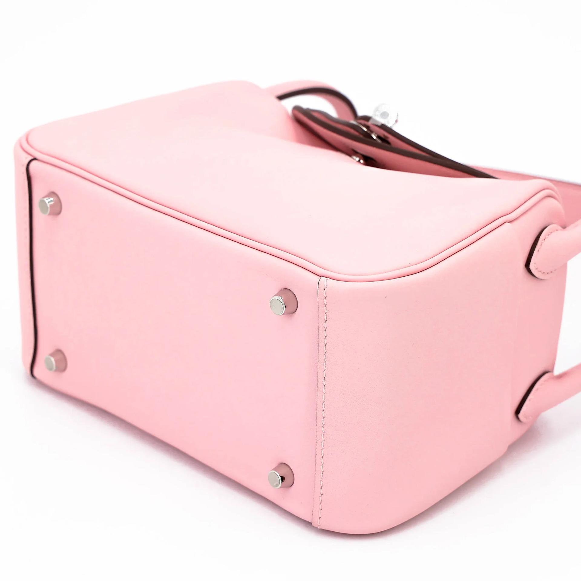 Brand New ( Rank N ) HERMÈS Mini Lindy II Rose Sakura (3Q) Swift Palladium hardware K (2025) - 4