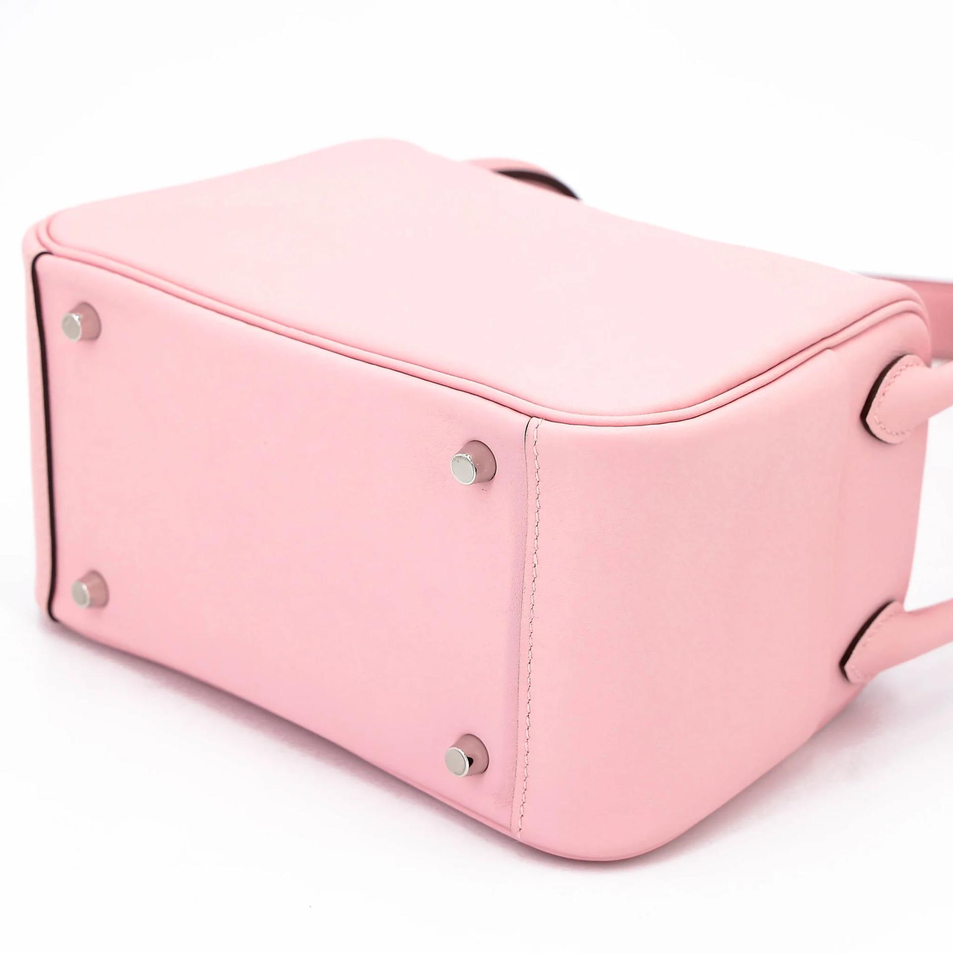 Brand New ( Rank N ) HERMÈS Mini Lindy II Rose Sakura (3Q) Swift Palladium hardware K (2025) - 6