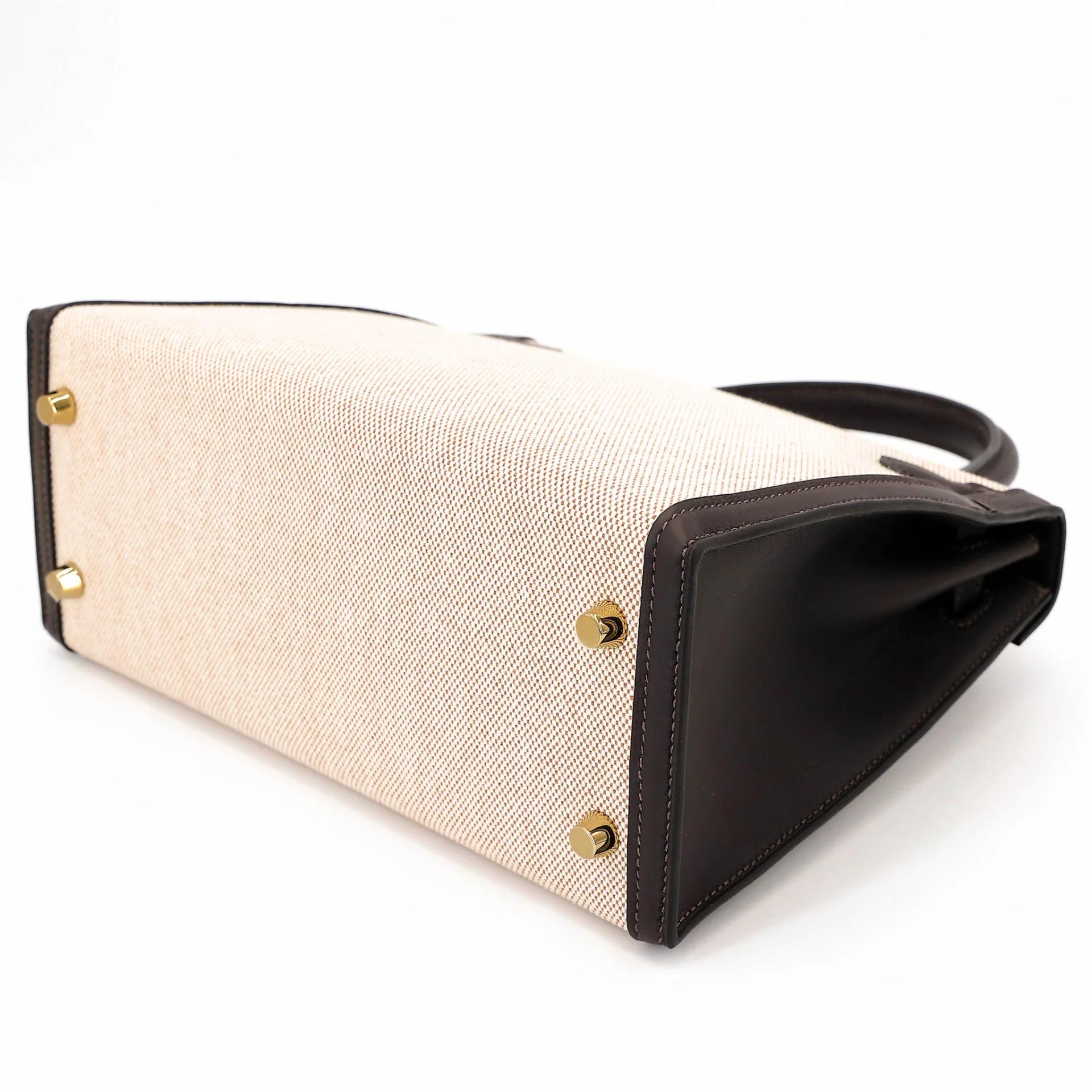 Brand New ( Rank N ) HERMÈS Kelly 25 Sellier Bai Brun（T3） Toile H canvas Swift Gold hardware G (2026) - 6