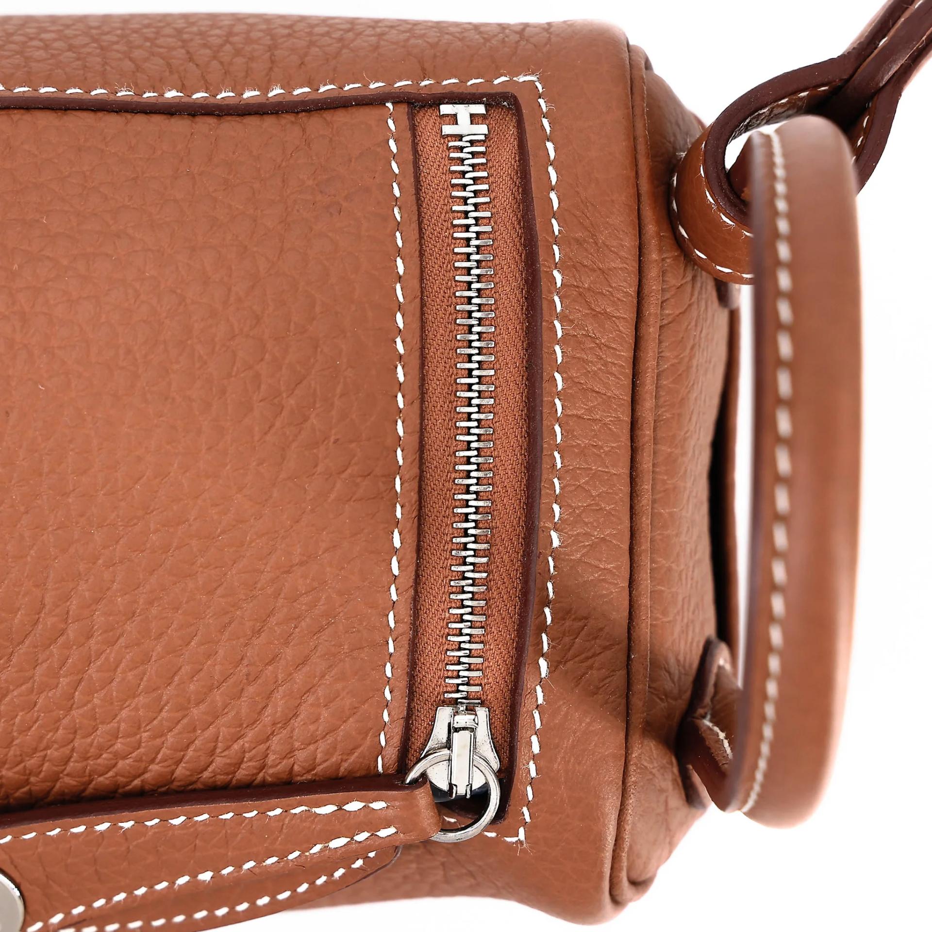 Unused ( Rank NS ) HERMÈS Mini Lindy Gold (37) Clemence Palladium hardware W (2024) - 12