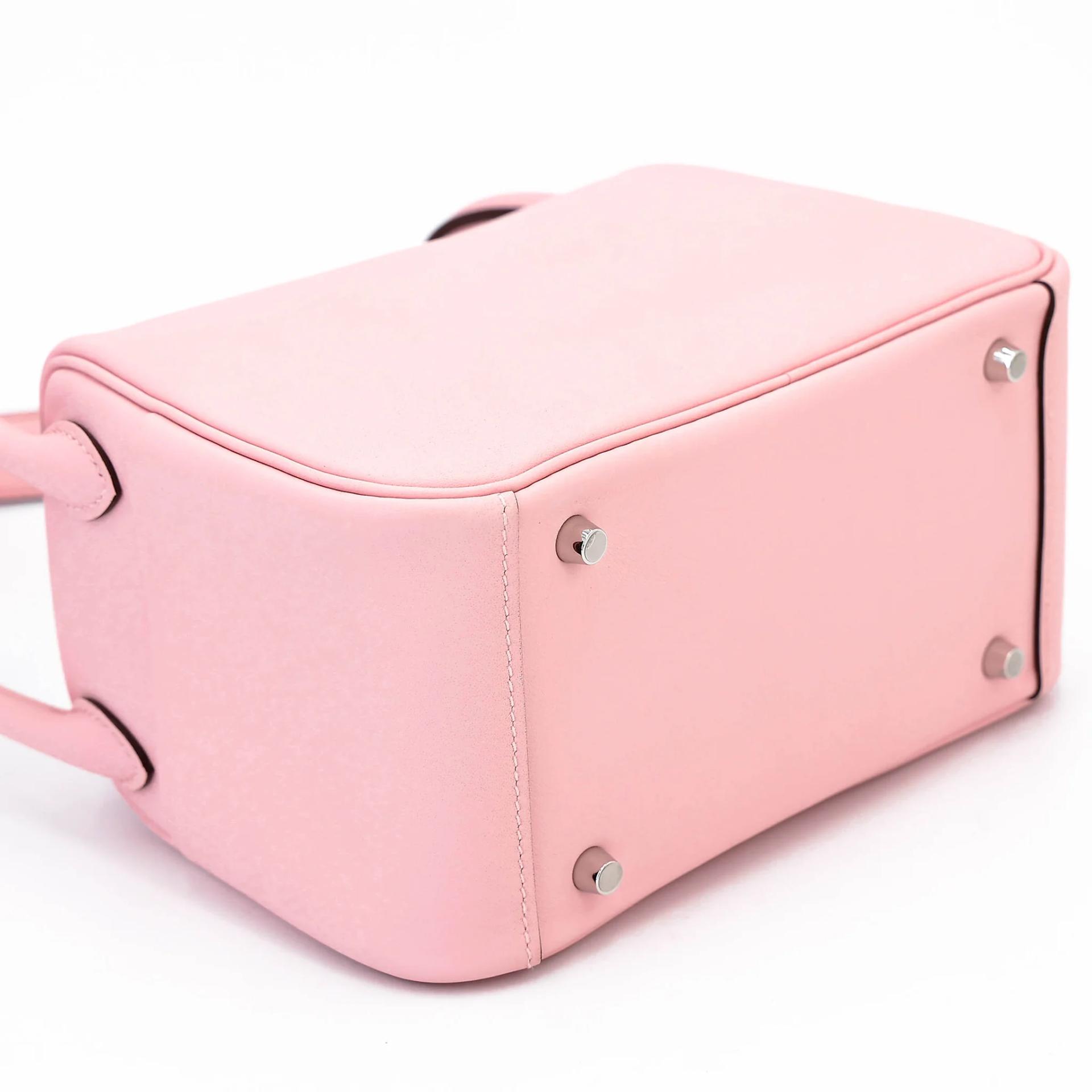 Brand New ( Rank N ) HERMÈS Mini Lindy II Rose Sakura (3Q) Swift Palladium hardware K (2025) - 7