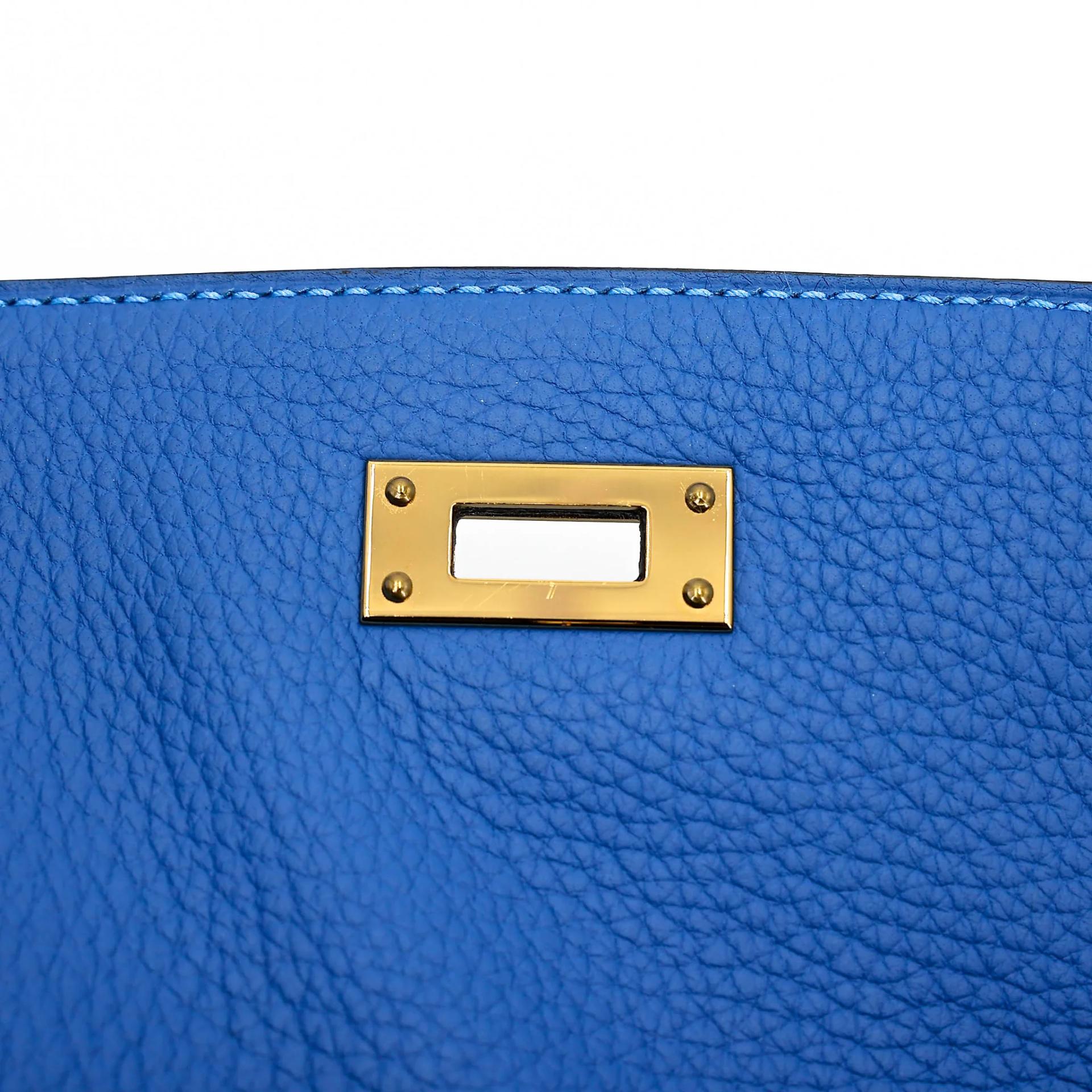 Very Good ( Rank A) HERMÈS Kelly Ado PM Mykonos (7Q) Clemence Gold hardware D (2019) - 18