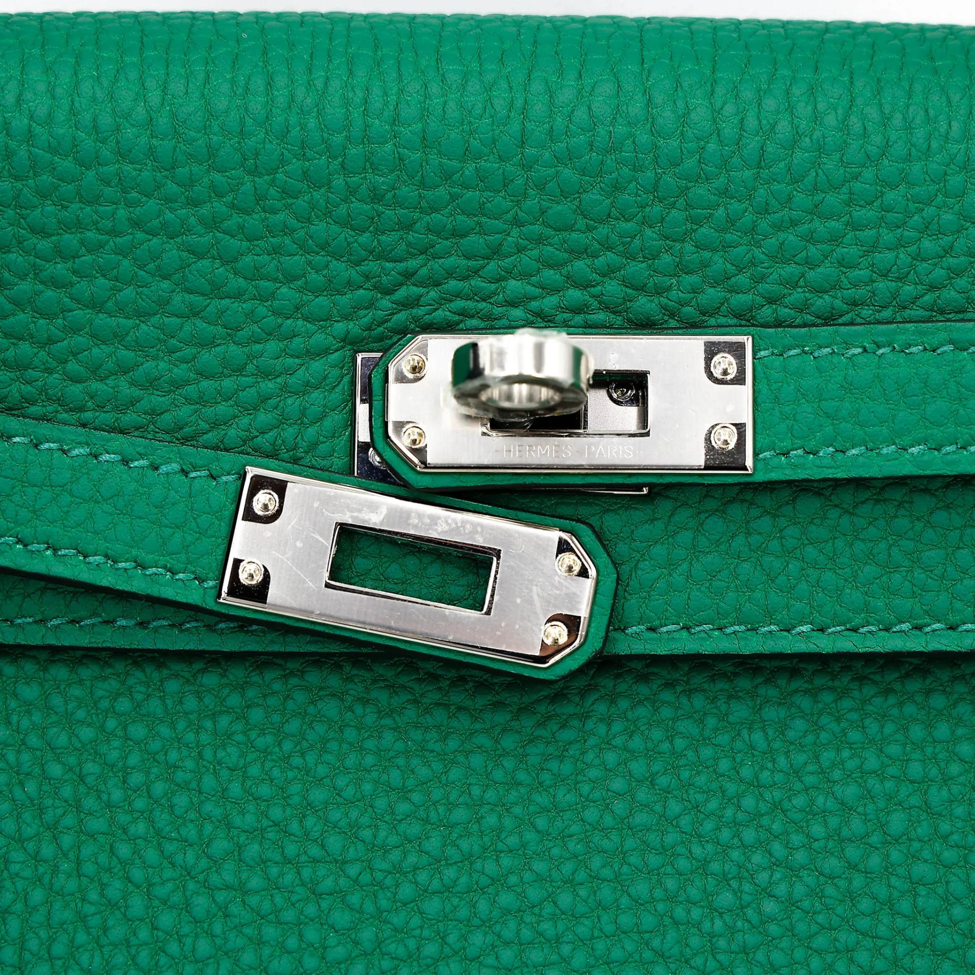 Unused ( Rank NS ) HERMÈS Kelly 25 Vert Vertigo (U4) Togo Palladium hardware B (2023) - 8