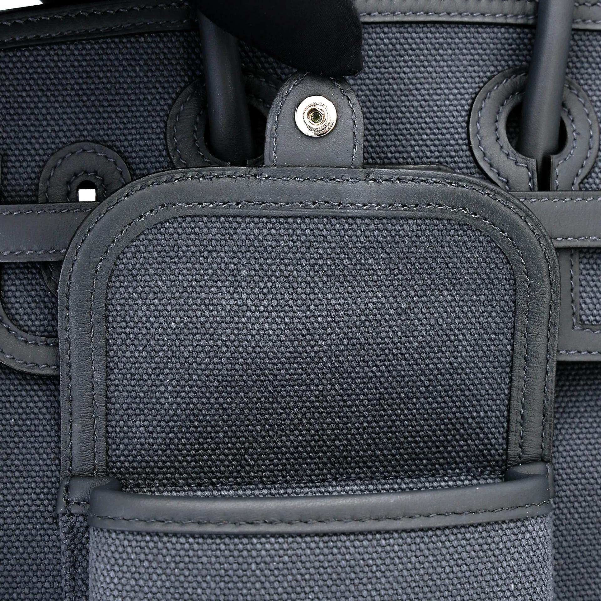 未使用保存品 HERMÈS 愛馬仕 限量收藏款 Birkin Cargo 25 H0 Gris misty 霧霾灰 Toile Goeland 帆布 Swift牛皮 銀扣 W刻 2024年 - 10