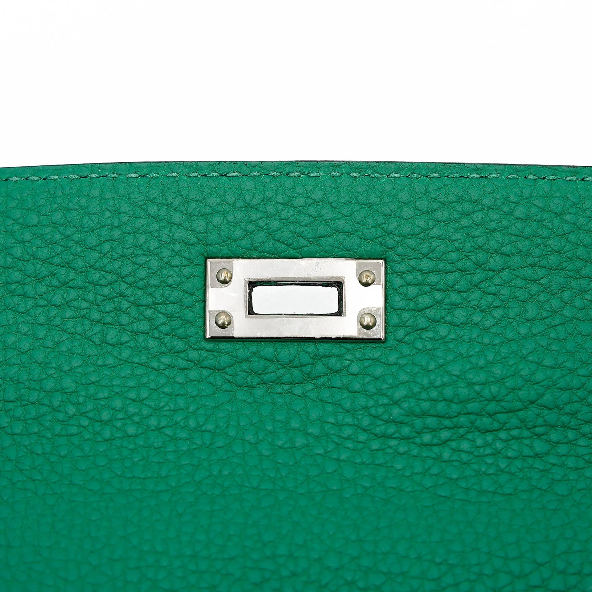 Unused ( Rank NS ) HERMÈS Kelly 25 Vert Vertigo (U4) Togo Palladium hardware B (2023) - 11